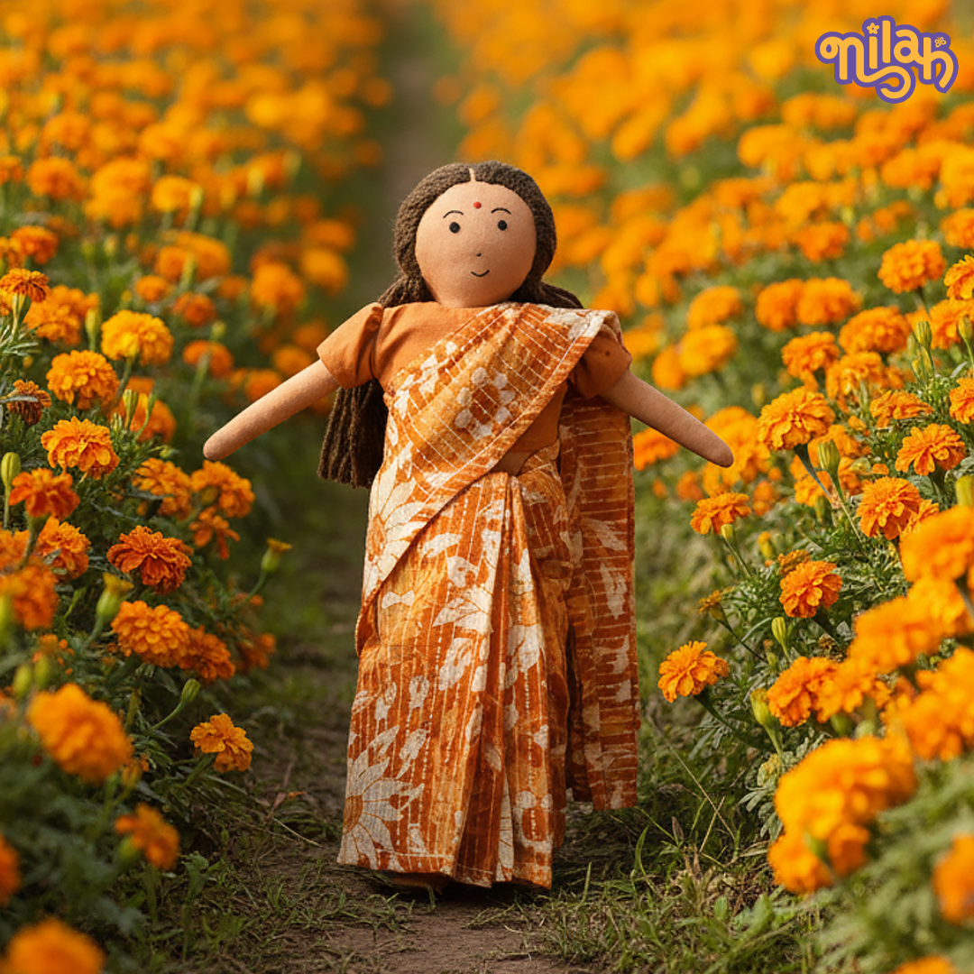 Amma exploring Appa's garden