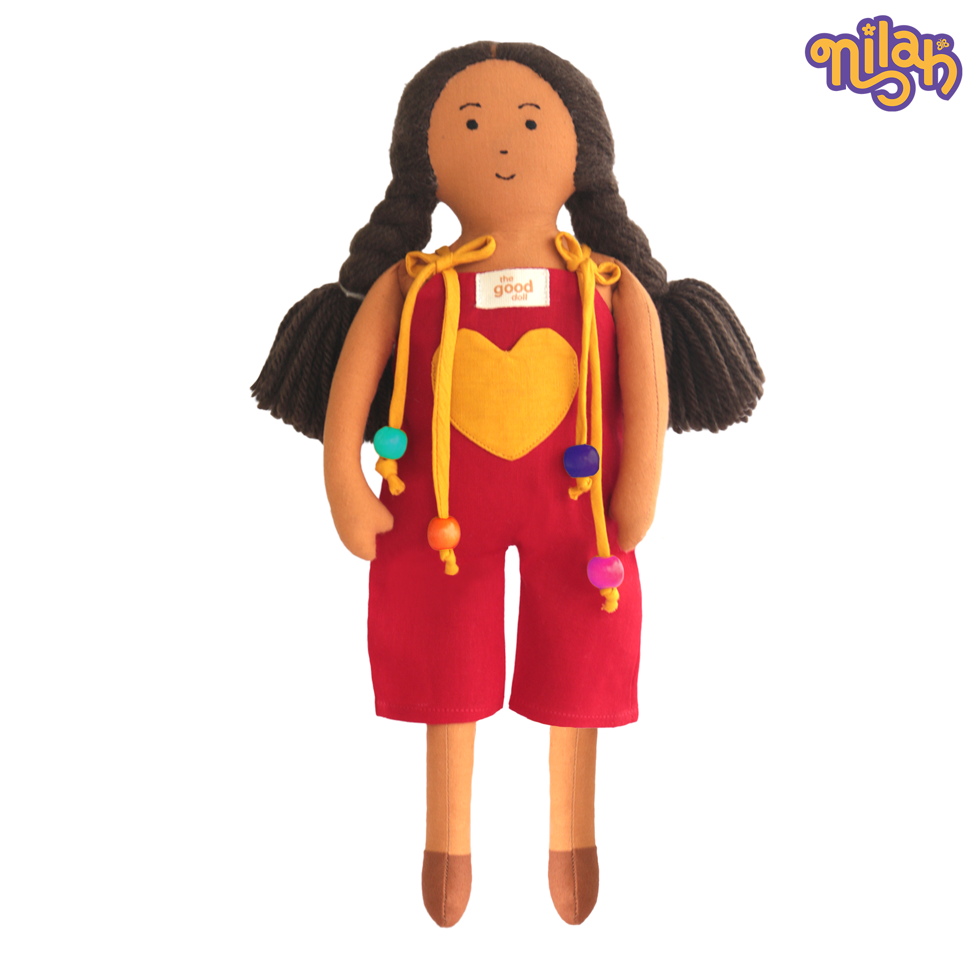 Nilah – Handmade Soft Doll for Kids in Red & Yellow Romper