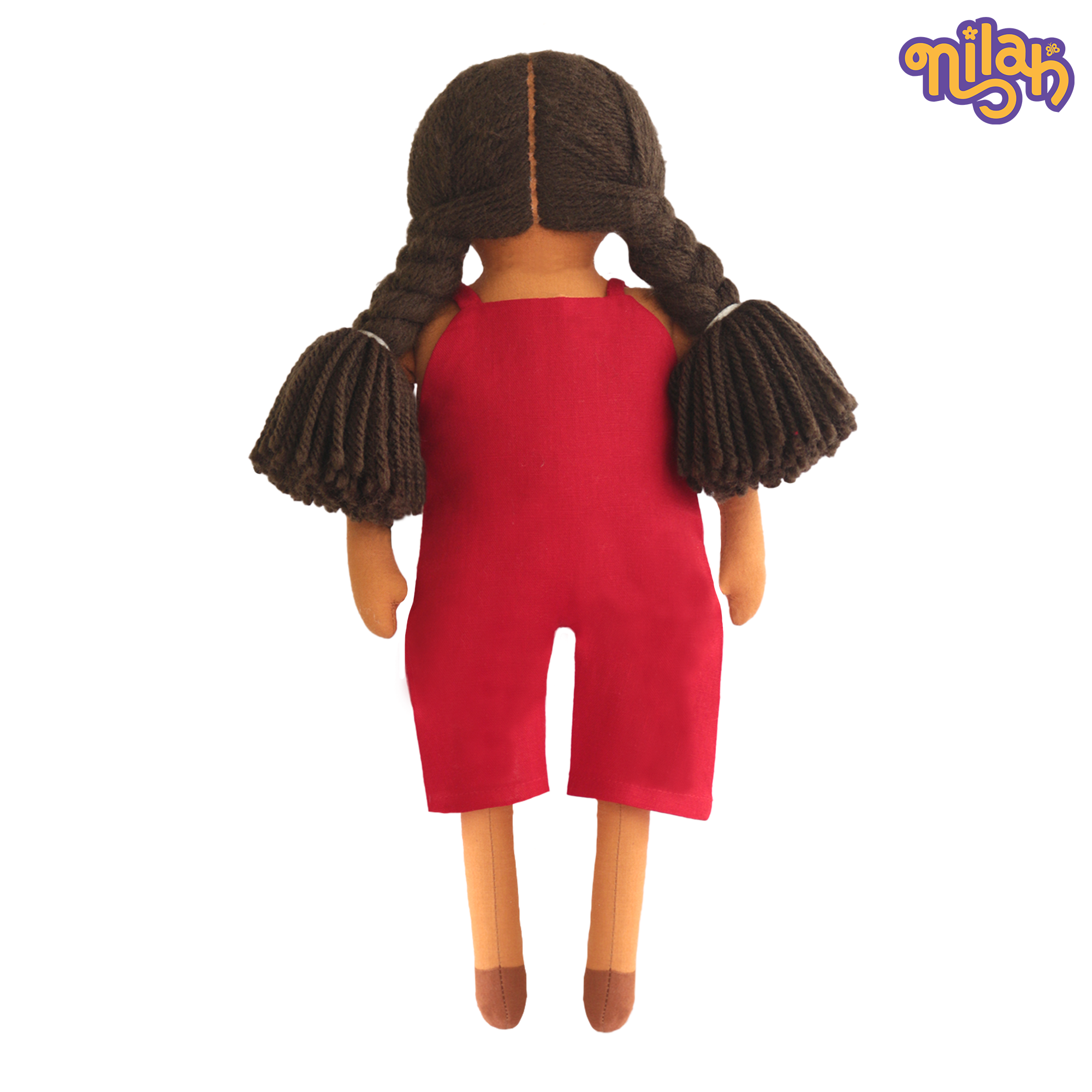 Nilah – Handmade Soft Doll for Kids in Pink, Red & White Romper