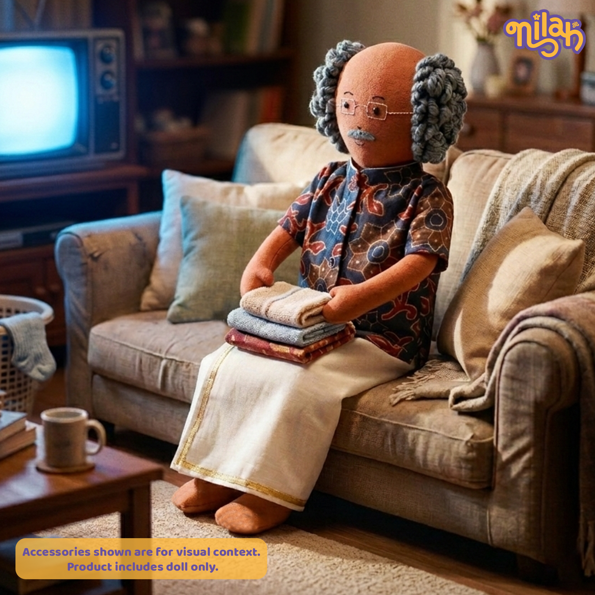 Thatha folding clothes