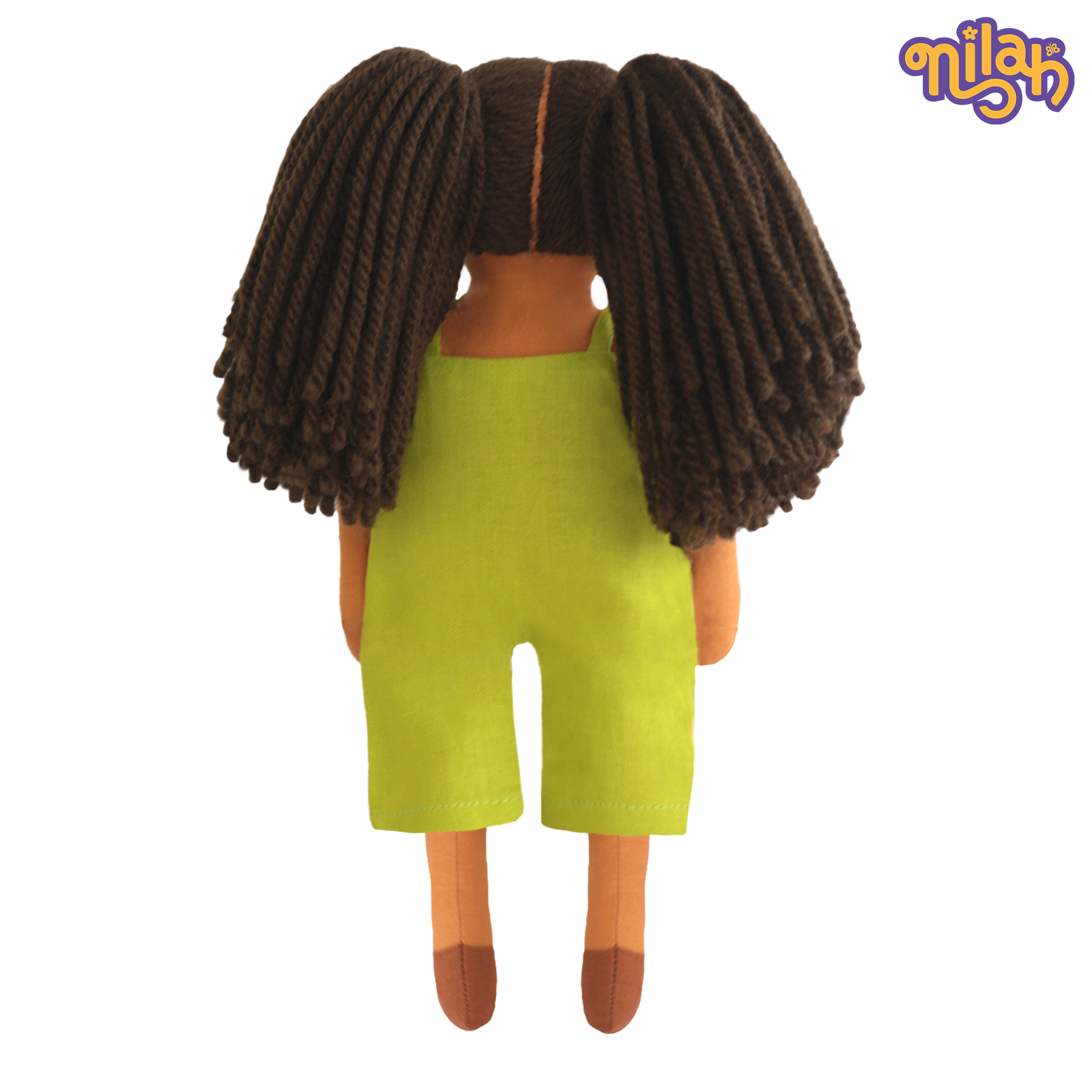 Mira – Handmade Soft Doll for Kids in Yellow & Teal Romper