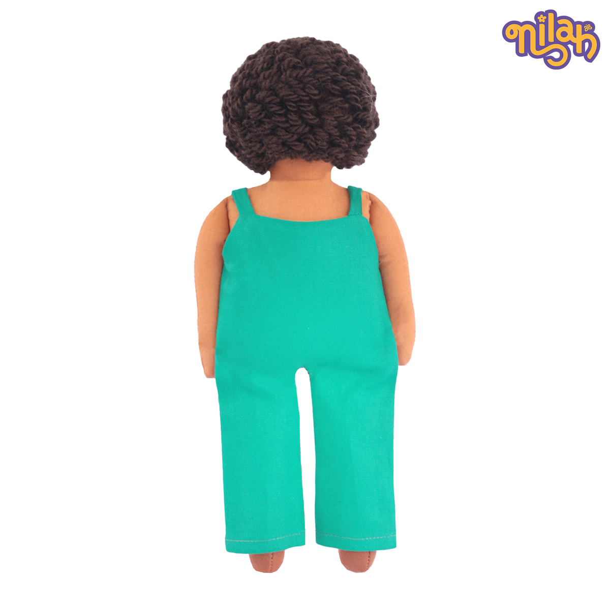 Raagu – Handmade Soft Doll for Kids in Teal Patterned Romper