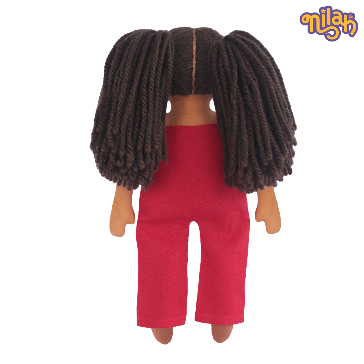 Mira – Handmade Soft Doll for Kids in a Red Jumpsuit