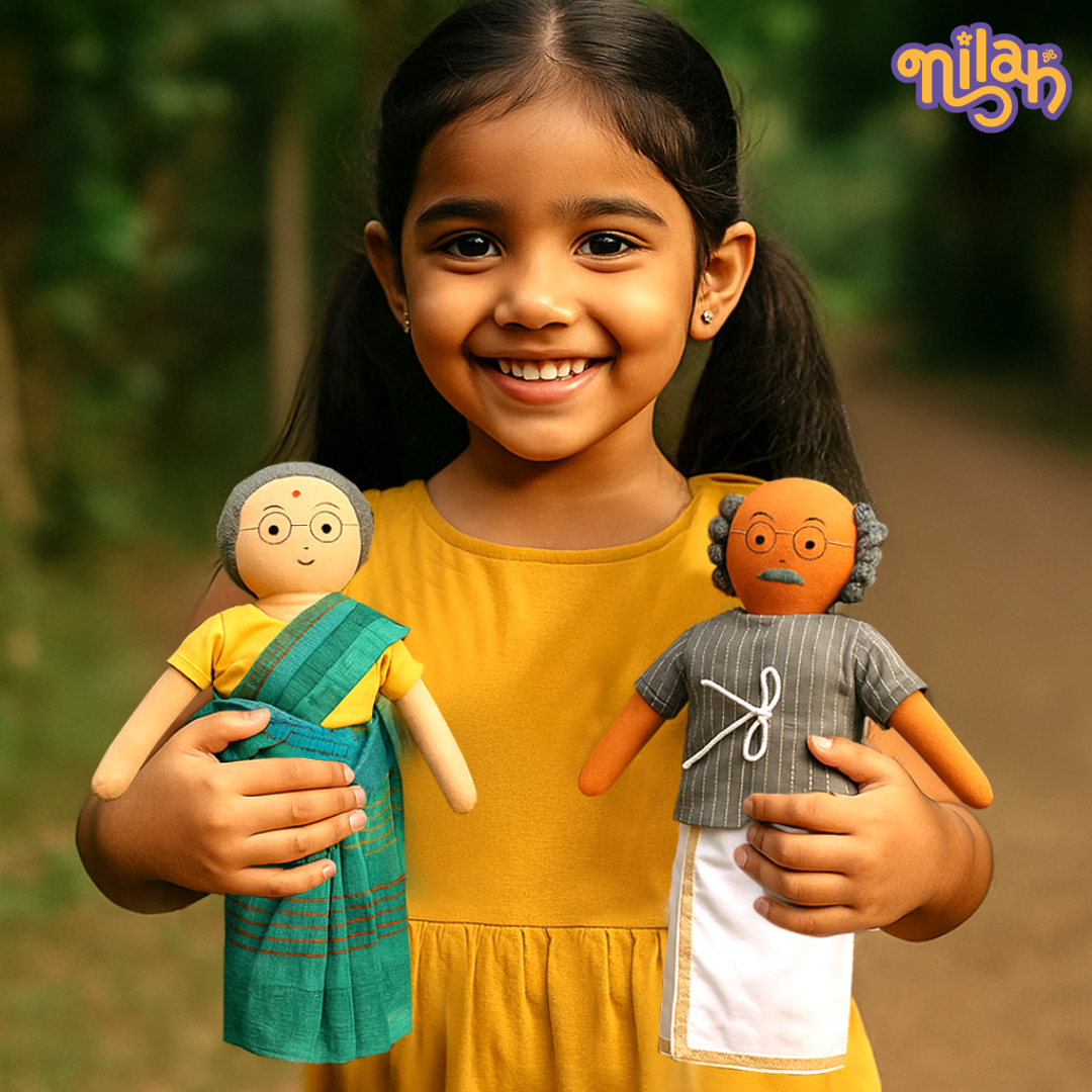 Nilah's Thatha & Paati relaxing in the front yard