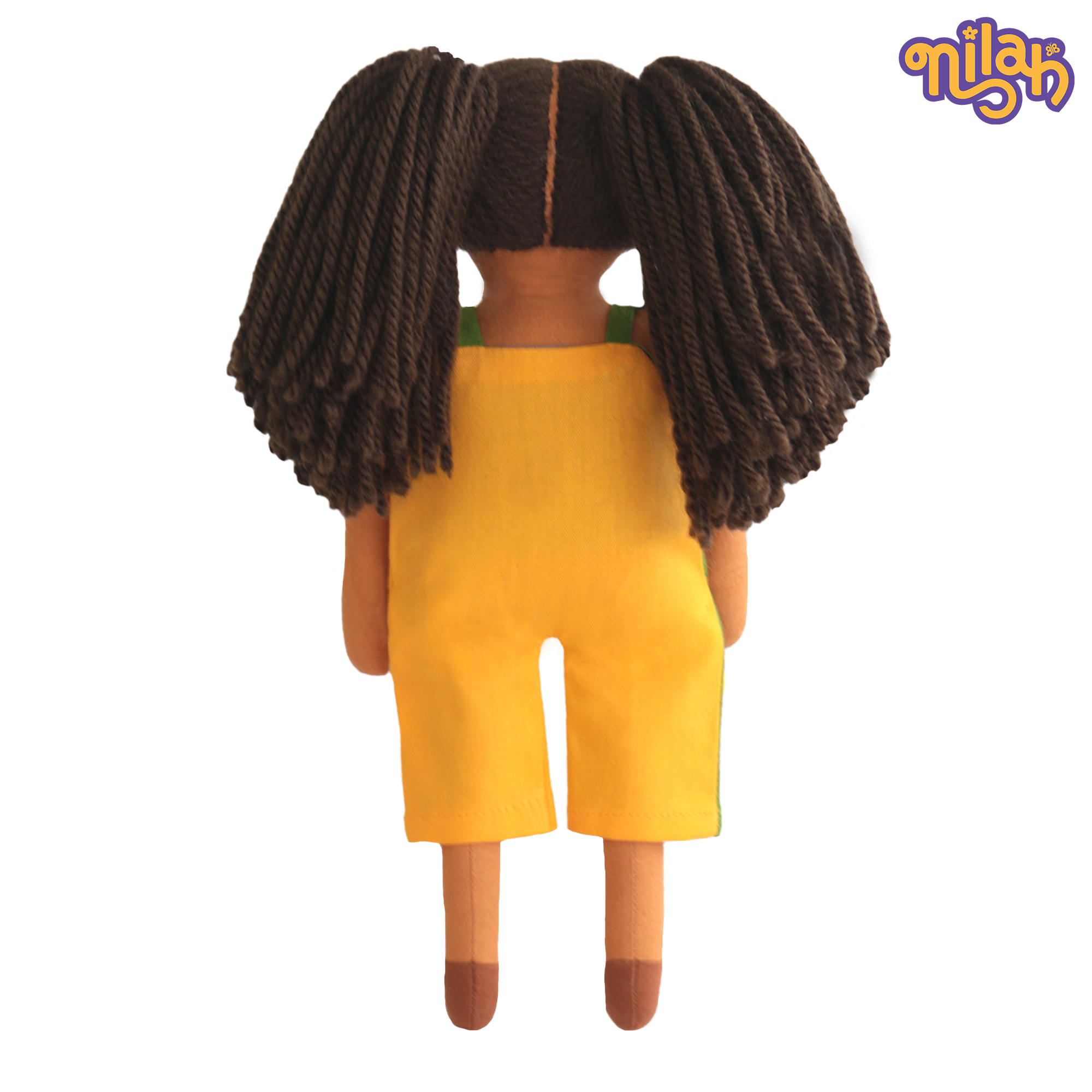 Mira – Handmade Soft Doll for Kids in Green & Yellow Romper