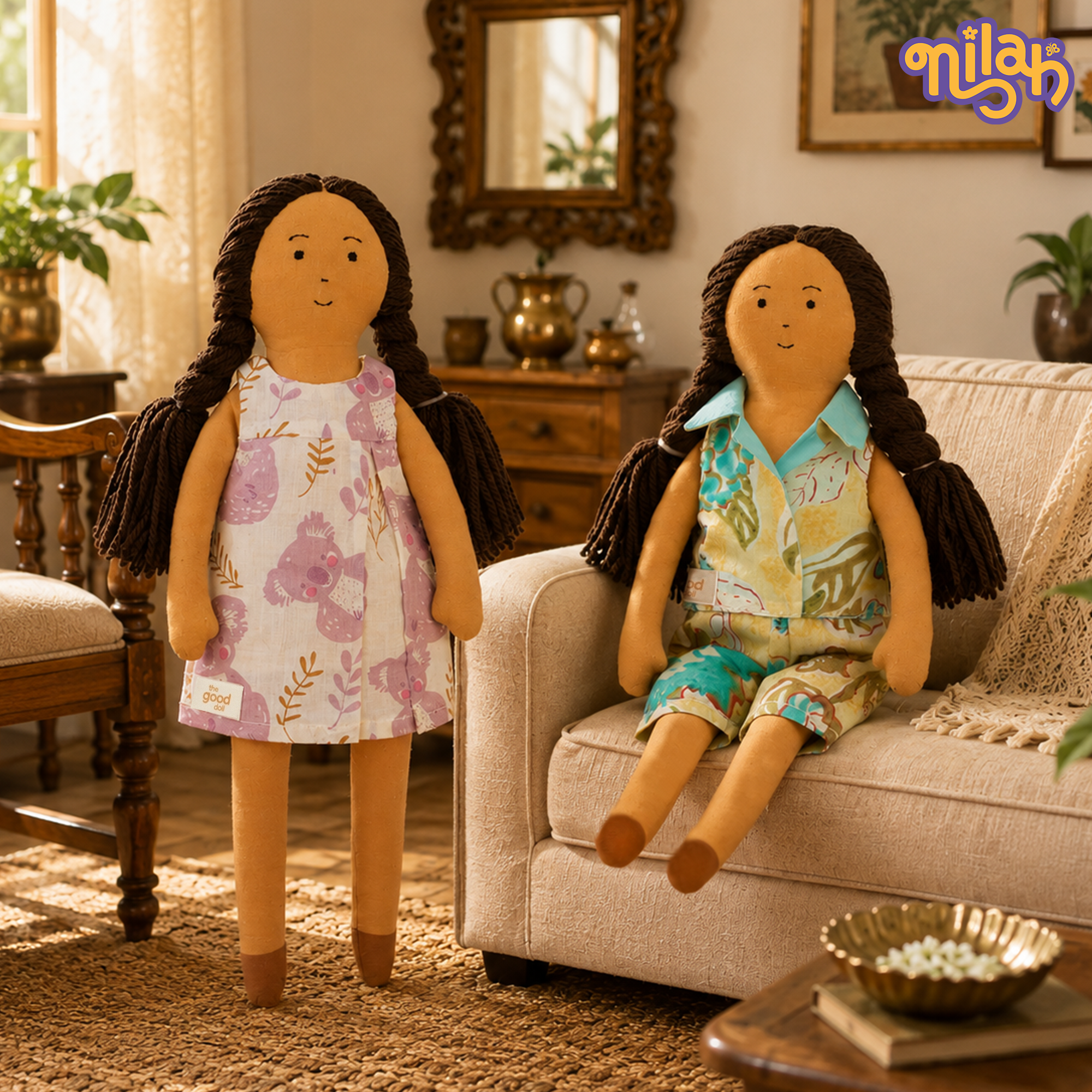 Handmade Dandelion Doll Dress Set - Nilah & Malai