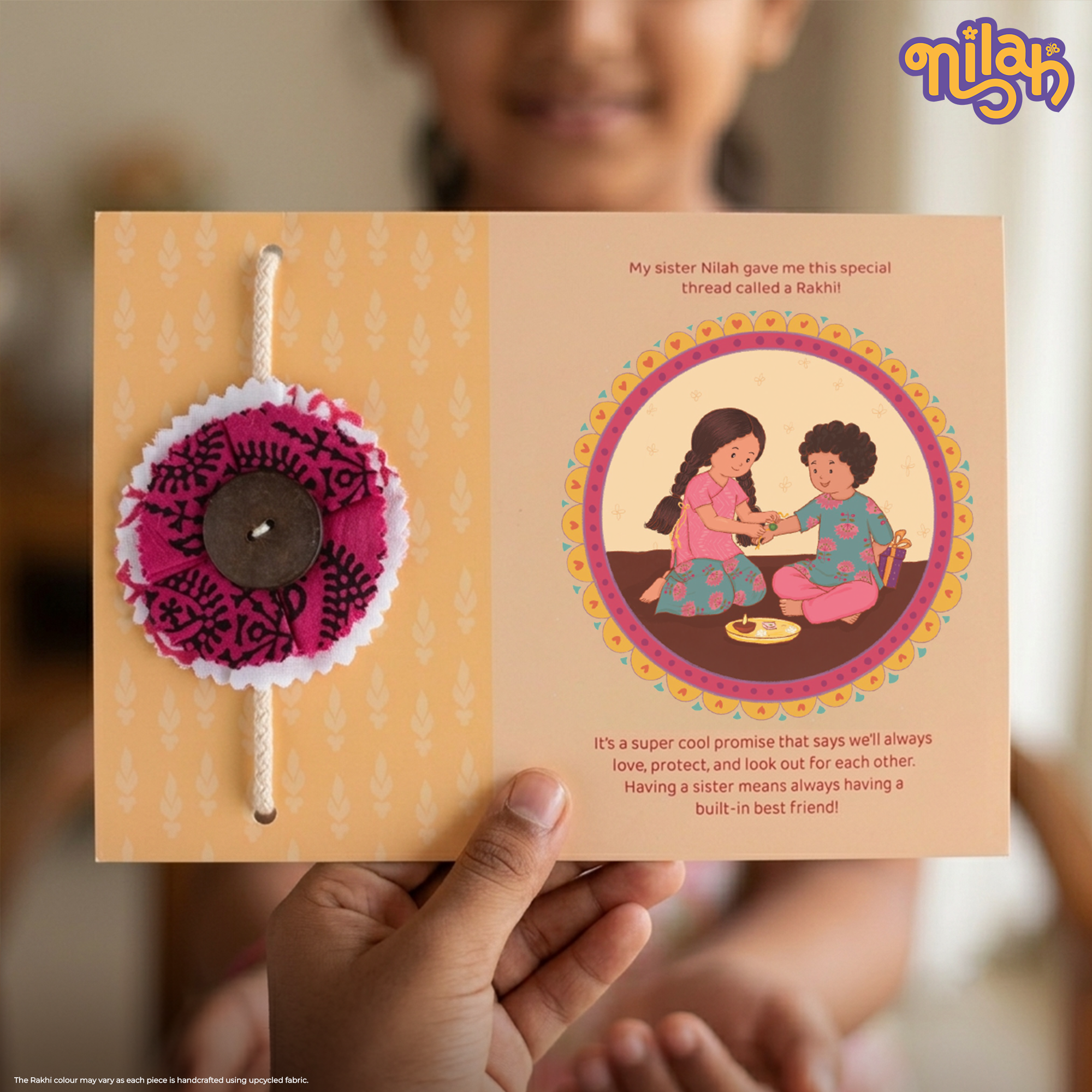 The Bandhan Rakhi Hamper – Nilah & Raagu | 2 Handmade Sibling Dolls in Festive Attire | Handmade Rakhi