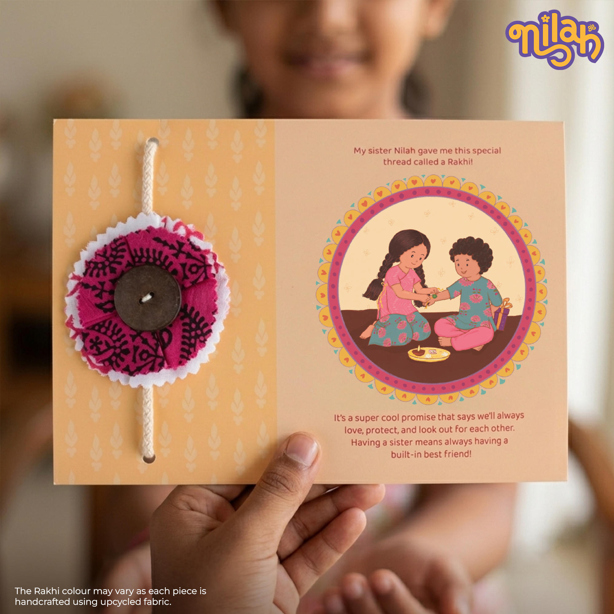 The Bandhan Rakhi Hamper – Nilah & Raagu | 2 Handmade Sibling Dolls in Festive Attire | Handmade Rakhi