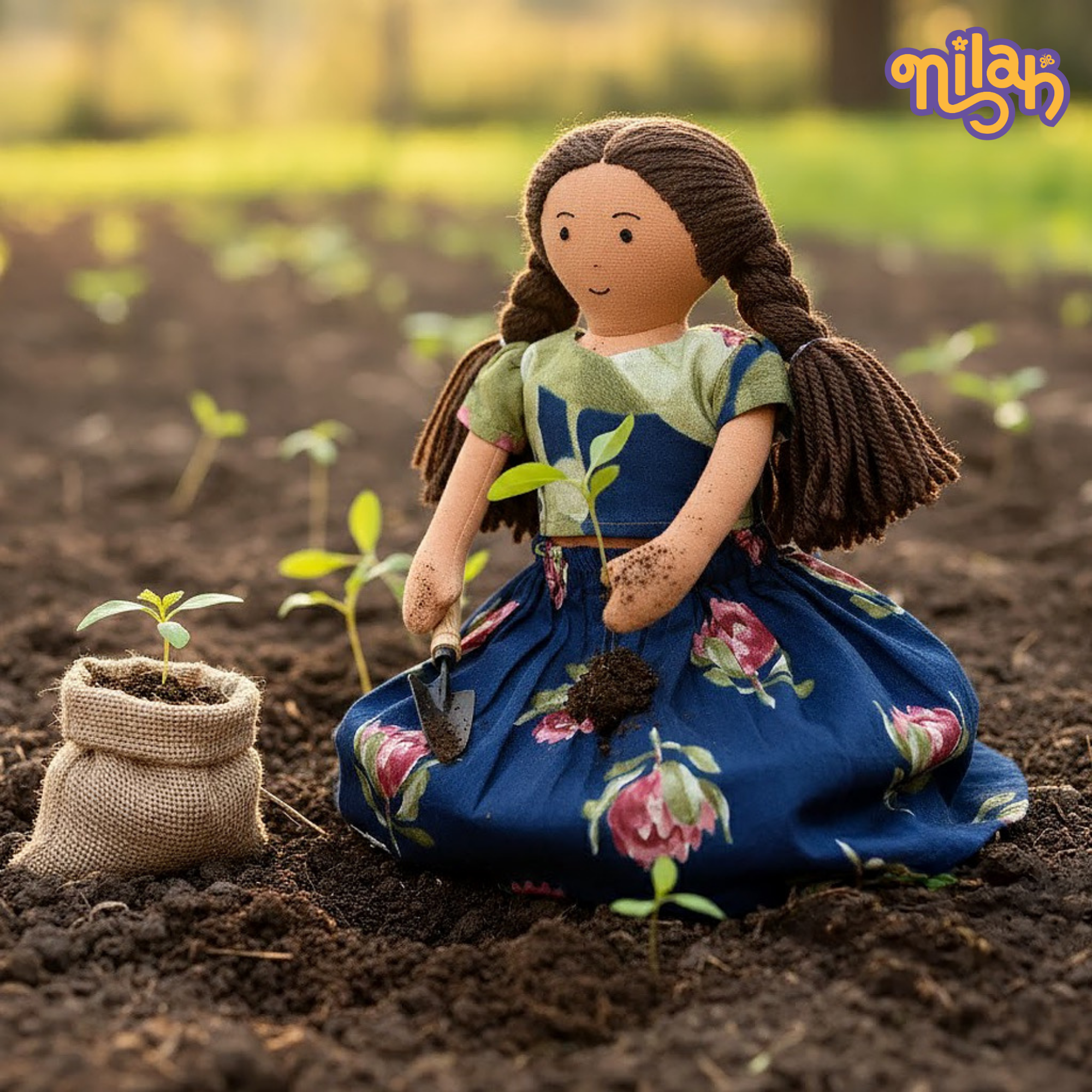 Nilah gardening at her school