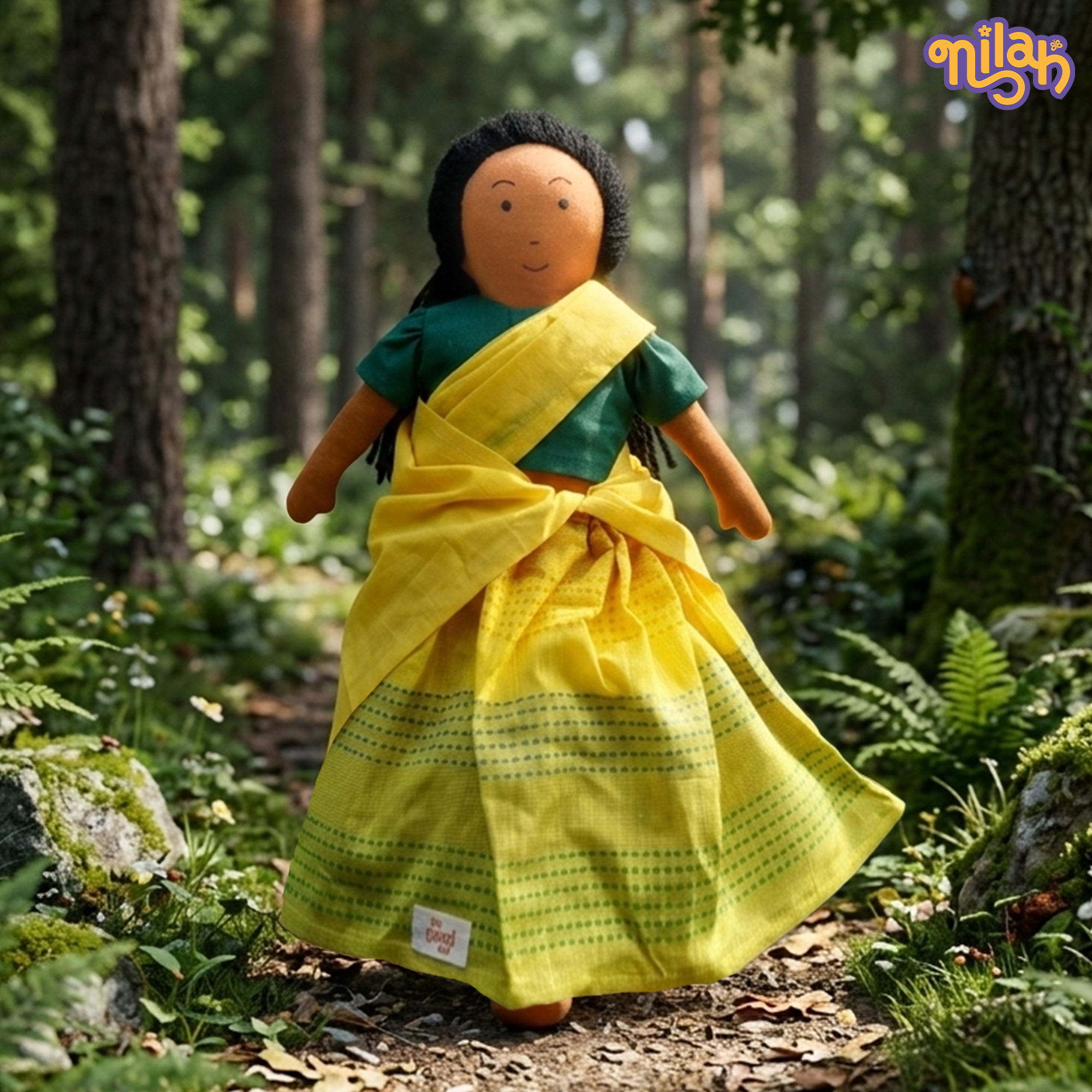 Malai exploring on a forest trail