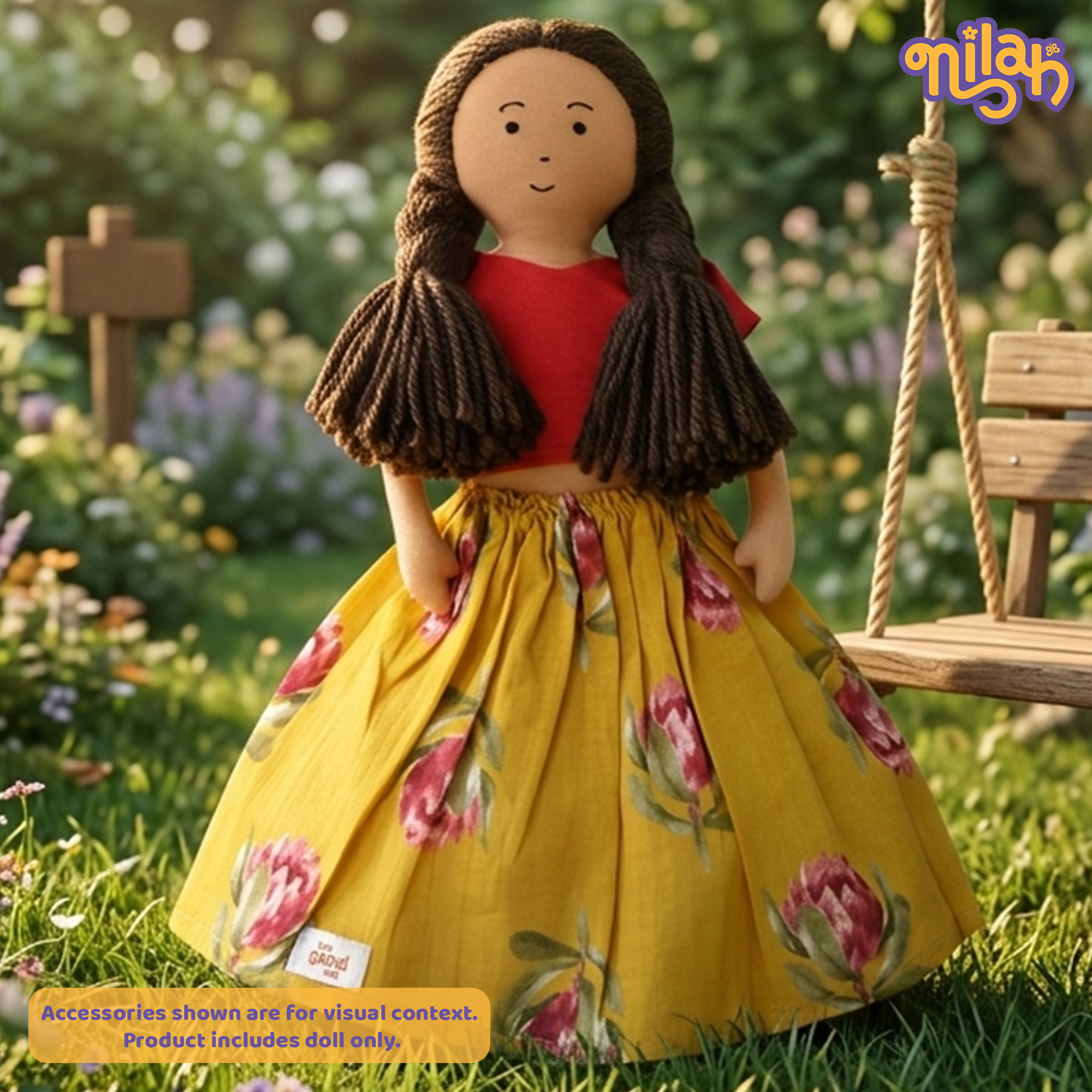 Nilah swinging in her backyard