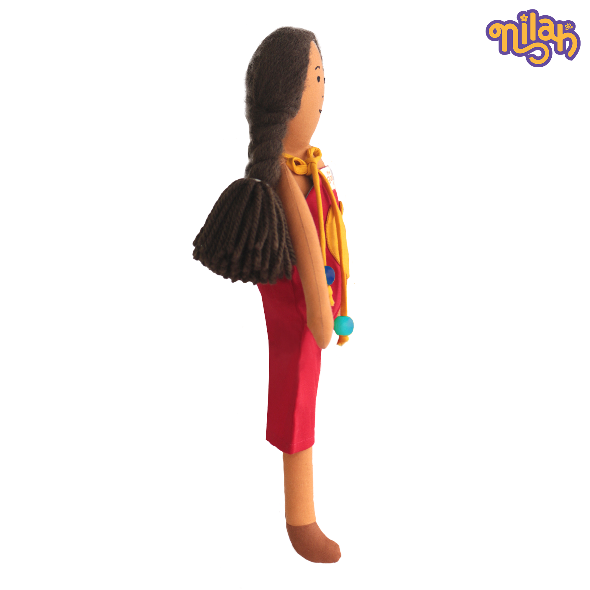 Nilah – Handmade Soft Doll for Kids in Red & Yellow Romper