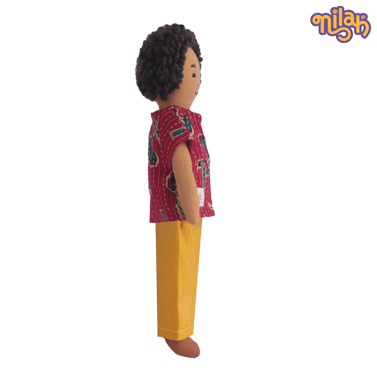 Raagu – Handmade Soft Doll for Kids in Red Shirt and Yellow Shorts Set