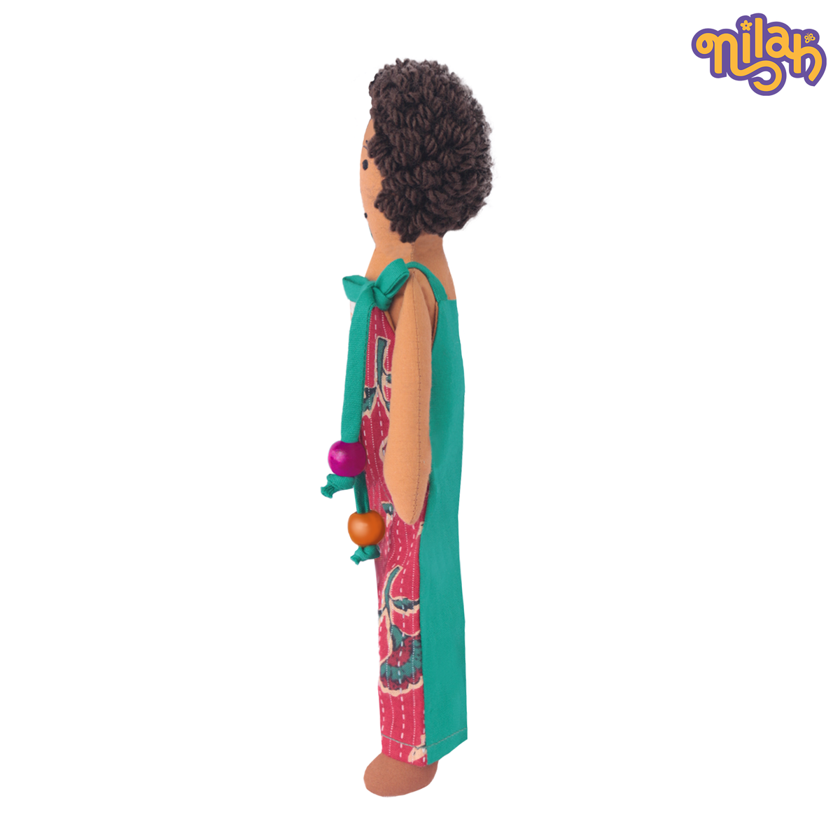 Raagu – Handmade Soft Doll for Kids in Red Patterned Jumpsuit