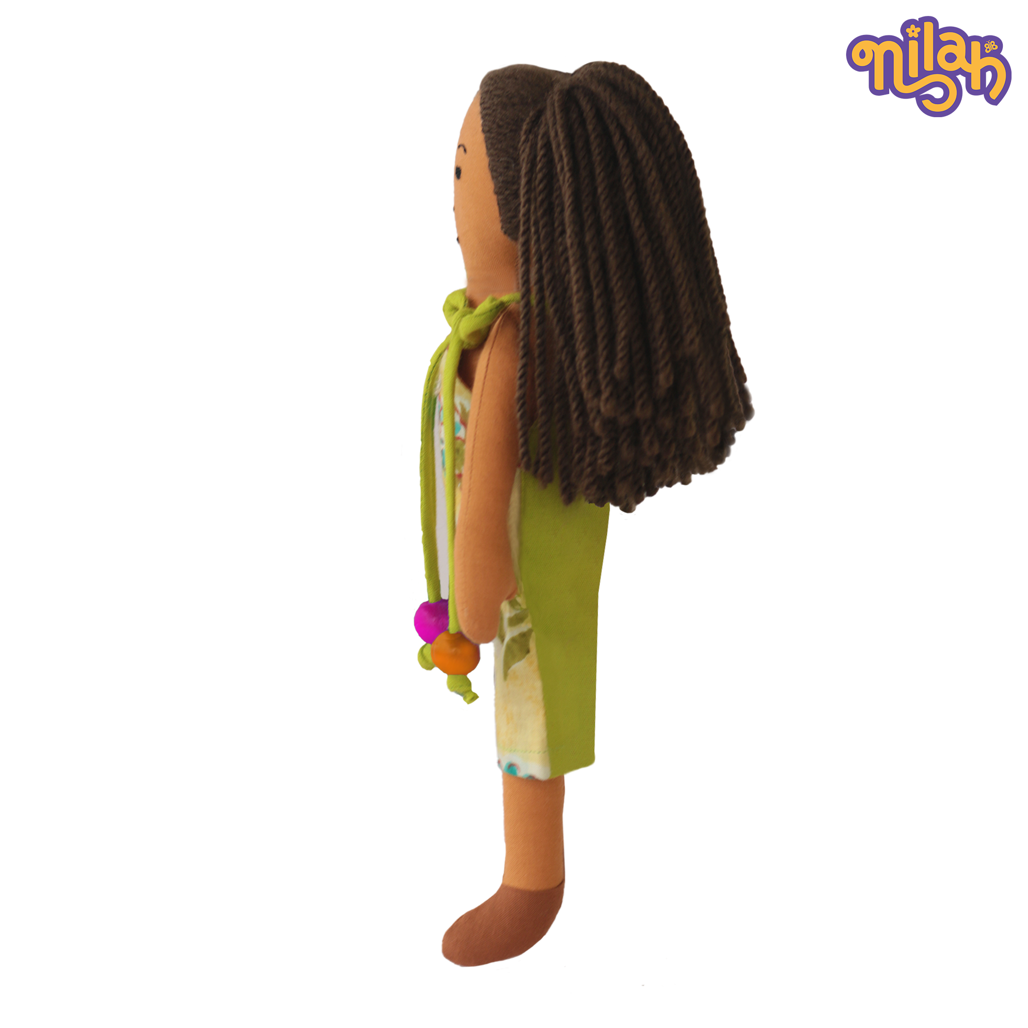 Mira – Handmade Soft Doll for Kids in Yellow & Teal Romper