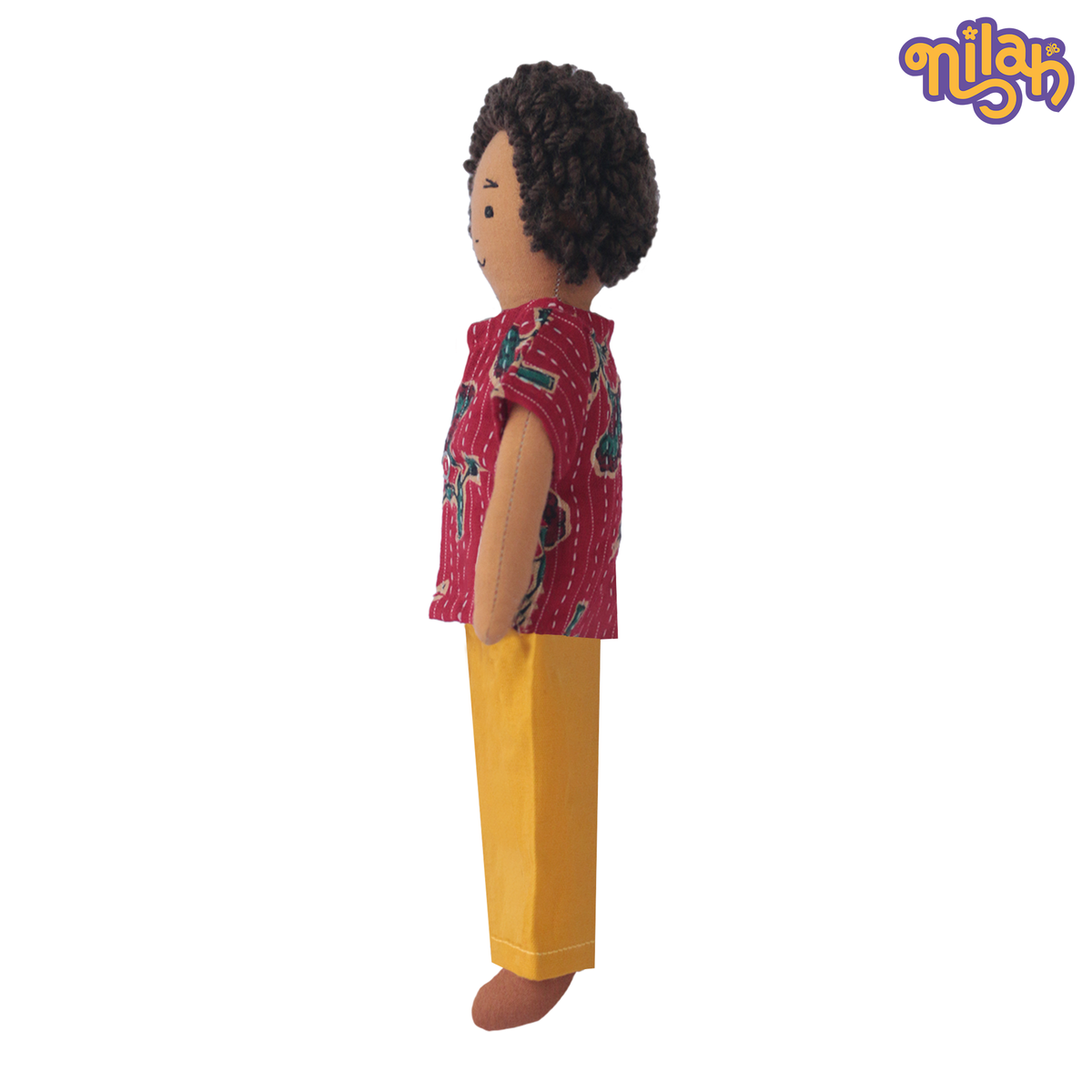 Raagu – Handmade Soft Doll for Kids in Red Shirt and Yellow Shorts Set