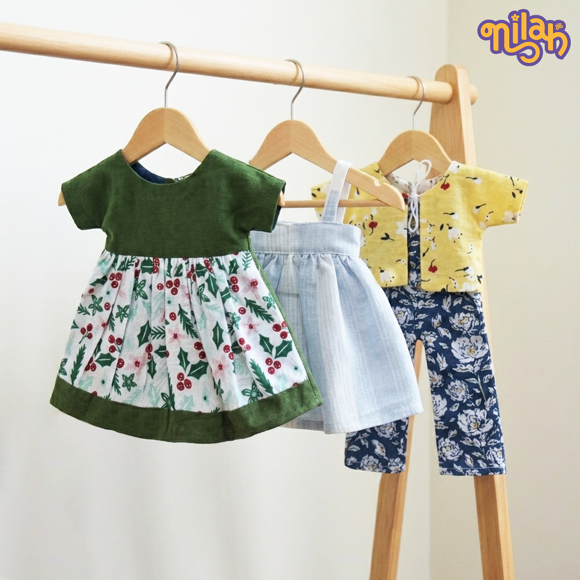 Doll Dress Set (Pack of 3) - Nilah & Malai’s handpicked prints