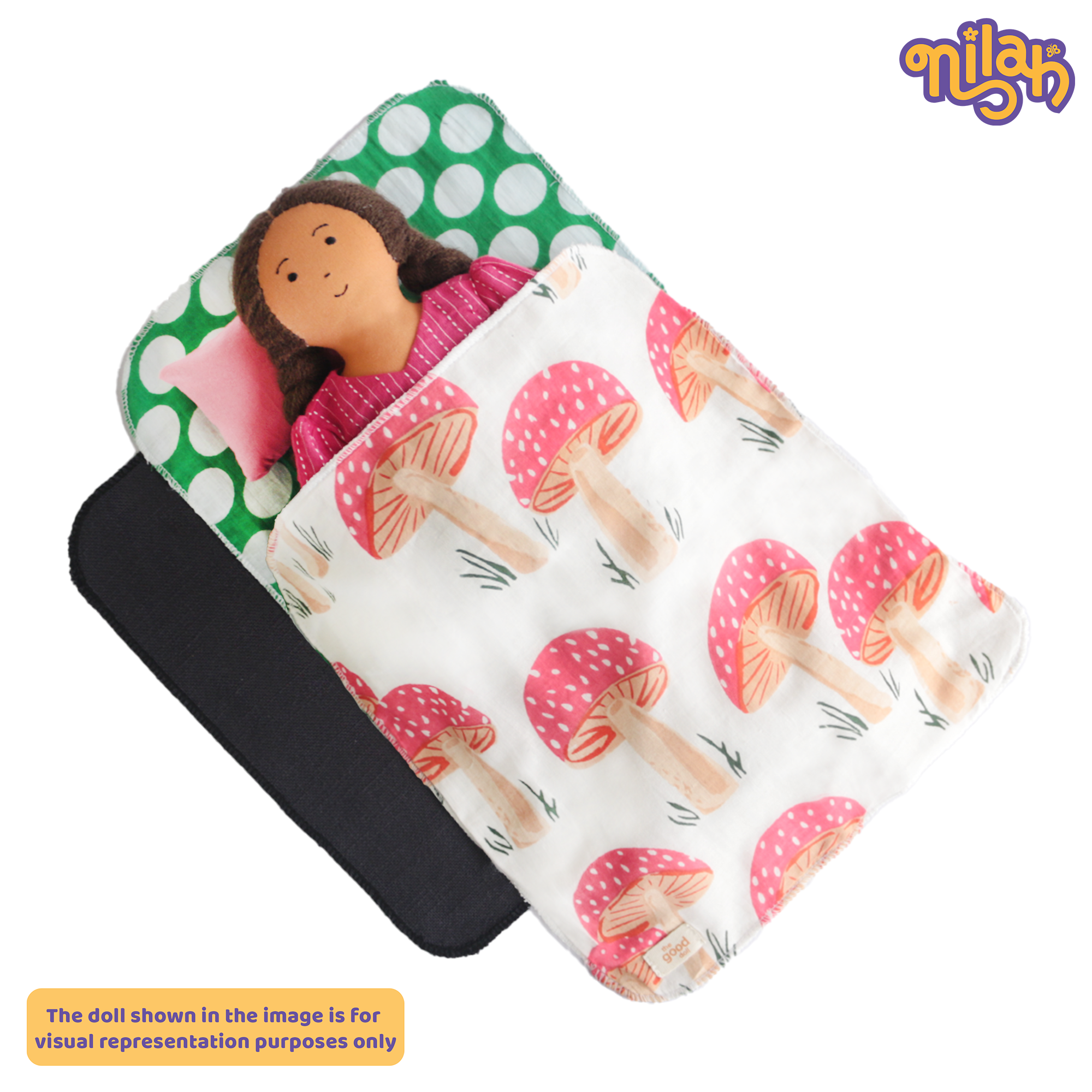 Doll Cozy Bed – Handmade Accessory for Soft Dolls