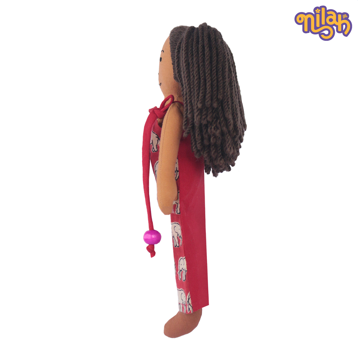 Mira – Handmade Soft Doll for Kids in a Red Jumpsuit