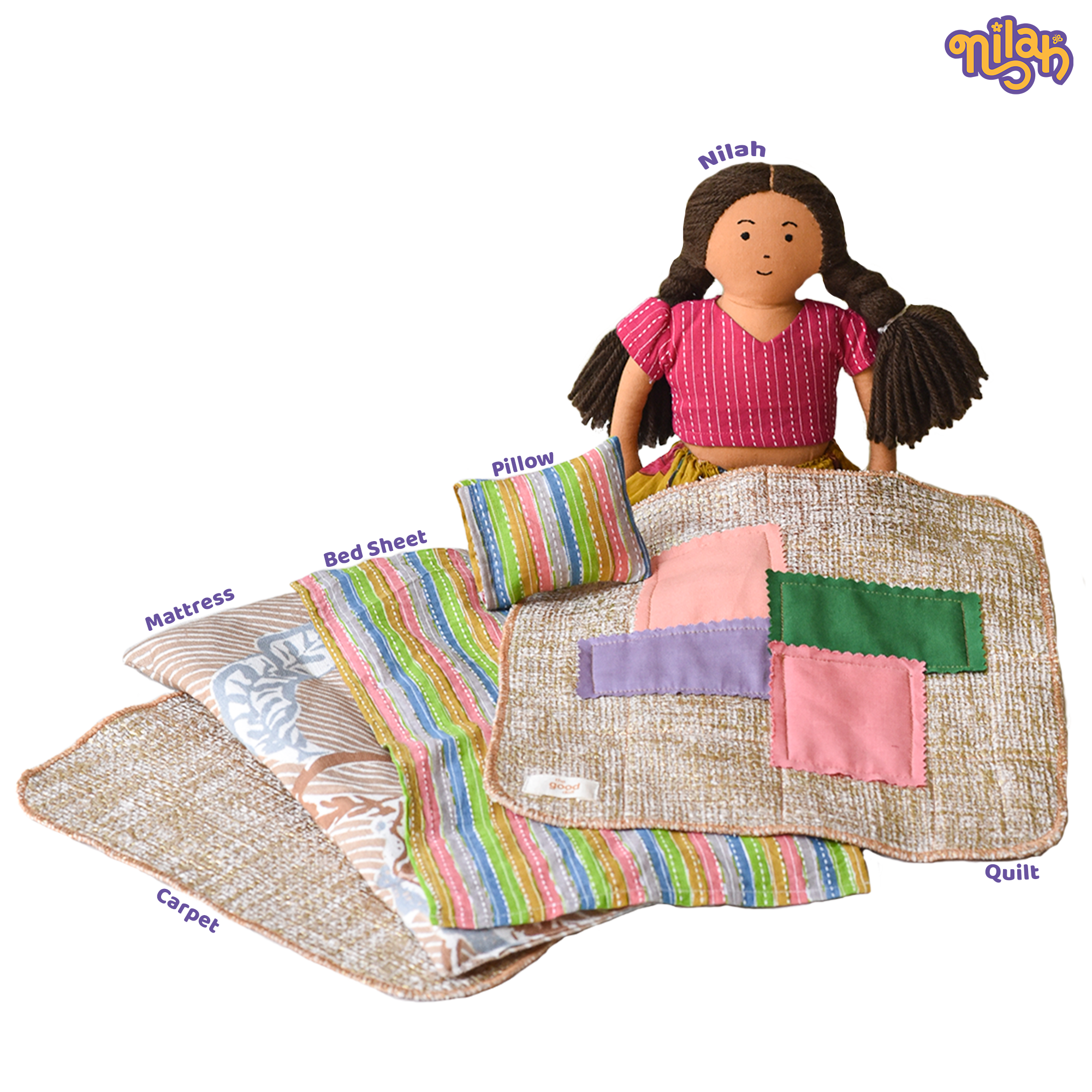 Nilah inside her cozy bed