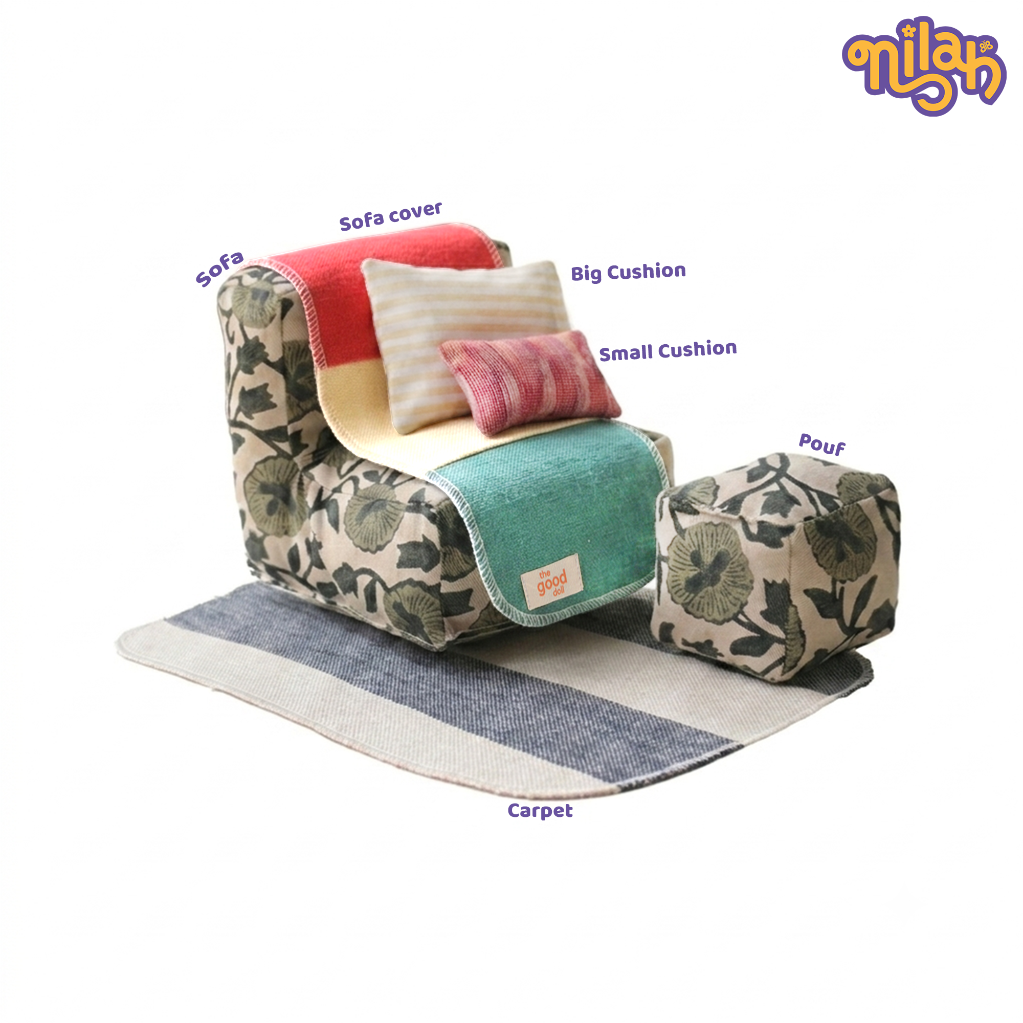 Doll Sofa Set – Handmade Furniture Accessory for Soft Dolls