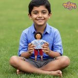 Raagu riding a bicycle