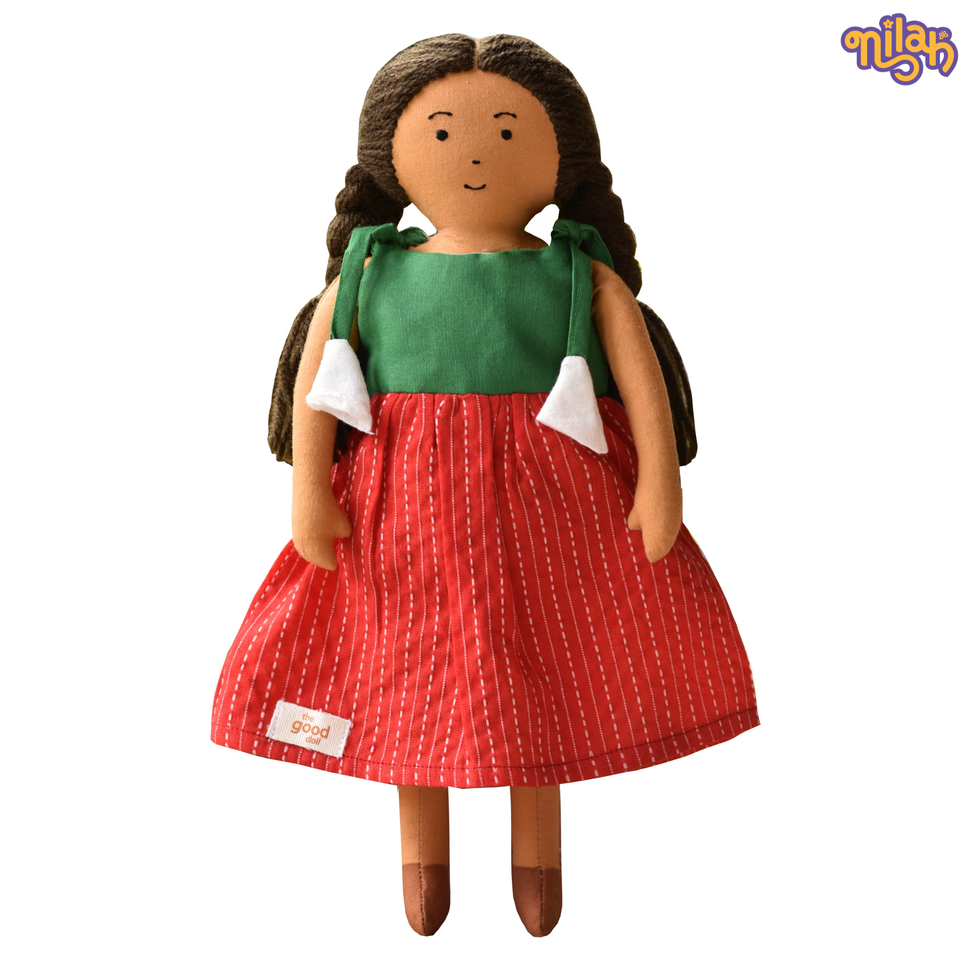 Nilah snuggling into her Christmas quilt & pillow