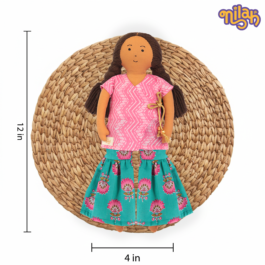 The Bandhan Rakhi Hamper – Nilah & Raagu | 2 Handmade Sibling Dolls in Festive Attire | Handmade Rakhi