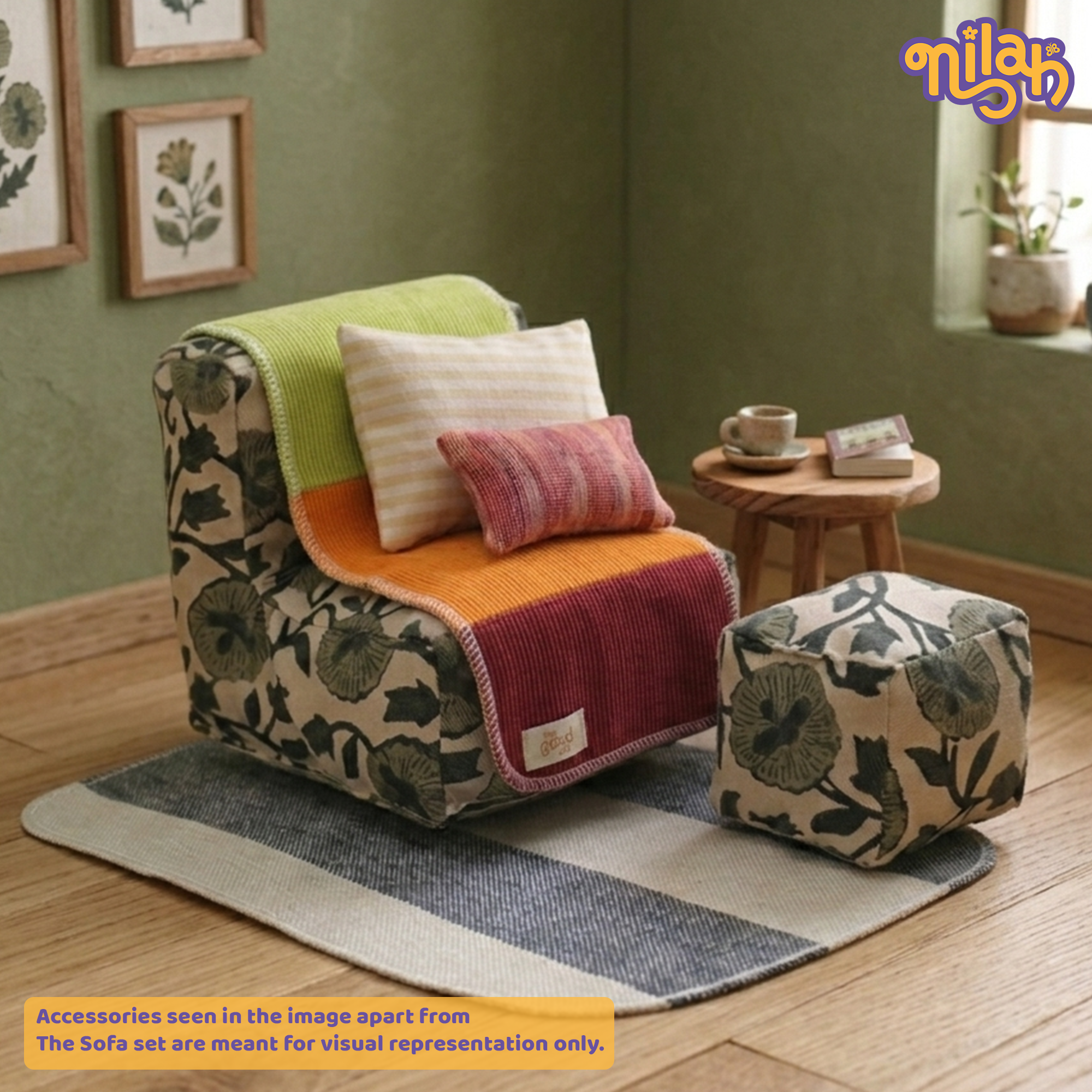 Doll Sofa Set – Handmade Furniture Accessory for Soft Dolls
