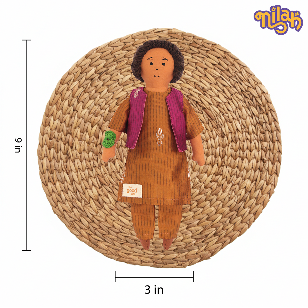 Nilah & Raagu Anmol Premium Rakhi Hamper - 2 Handmade Sibling Dolls in Festive Attire | Handmade Rakhi | Interchangeable Outfit Sets