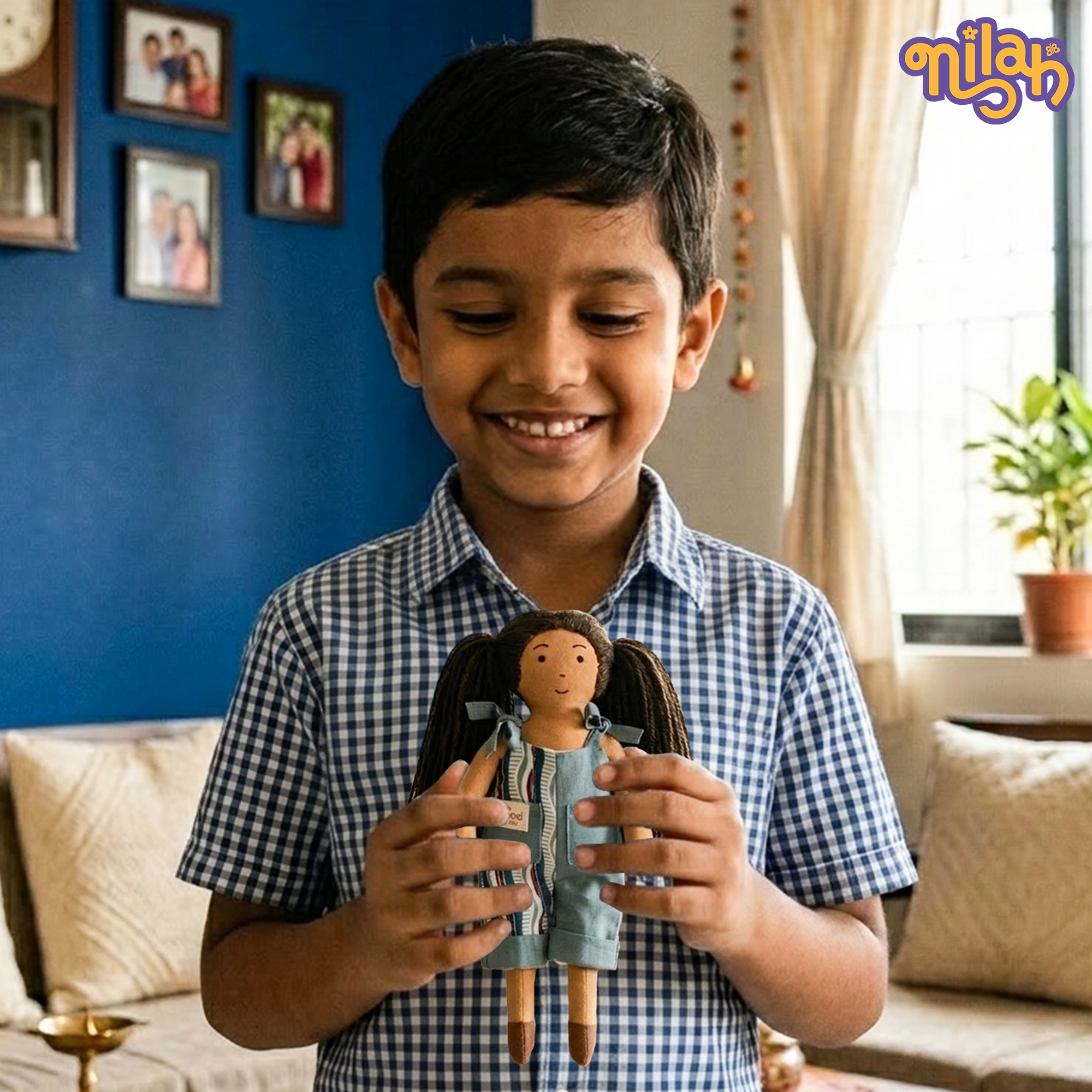 Mira painting her room wall