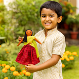 Malai playing in her garden