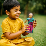 Paati waiting for Thatha in the front yard