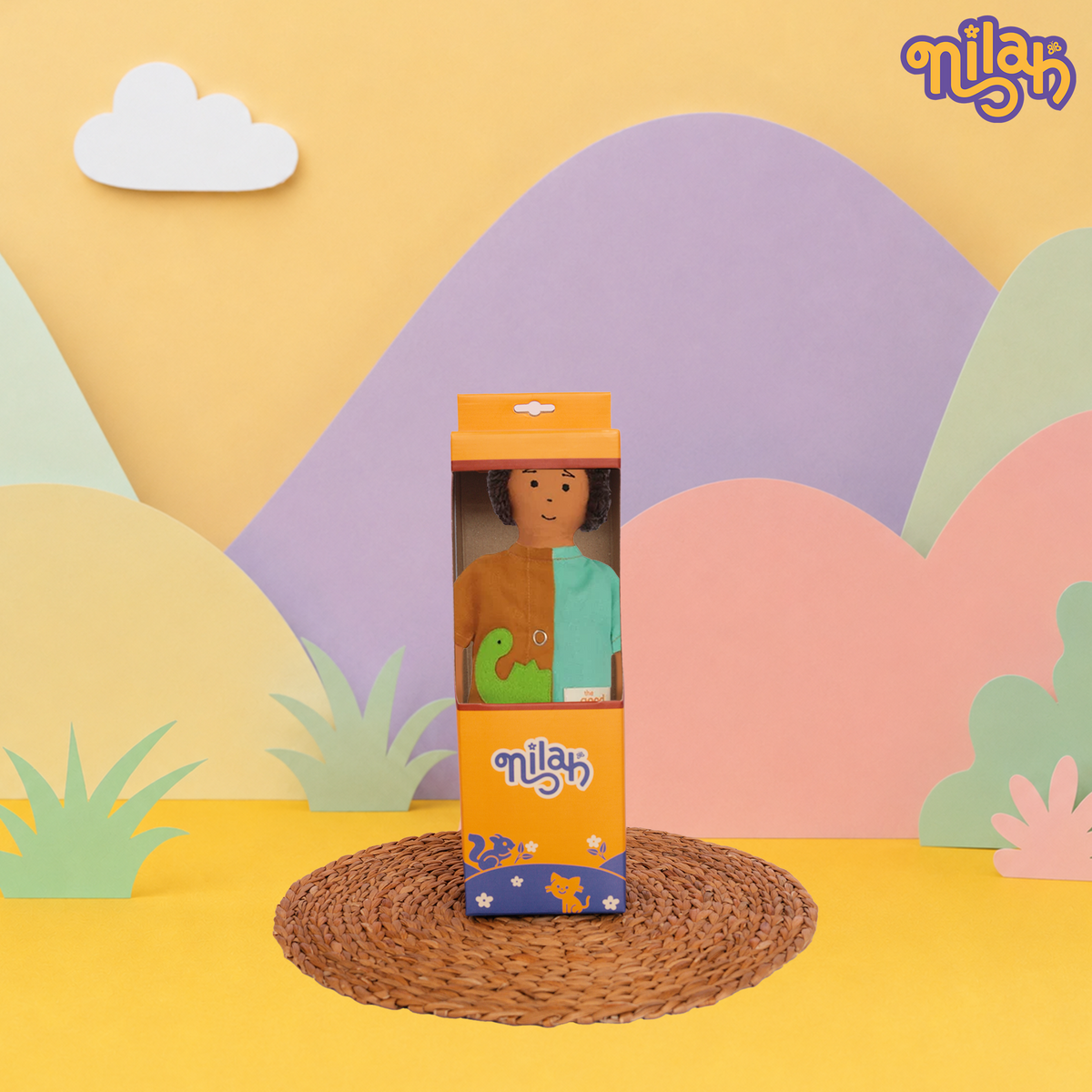 Raagu – Handmade Soft Doll for Kids in Dino Shirt & Pink Shorts