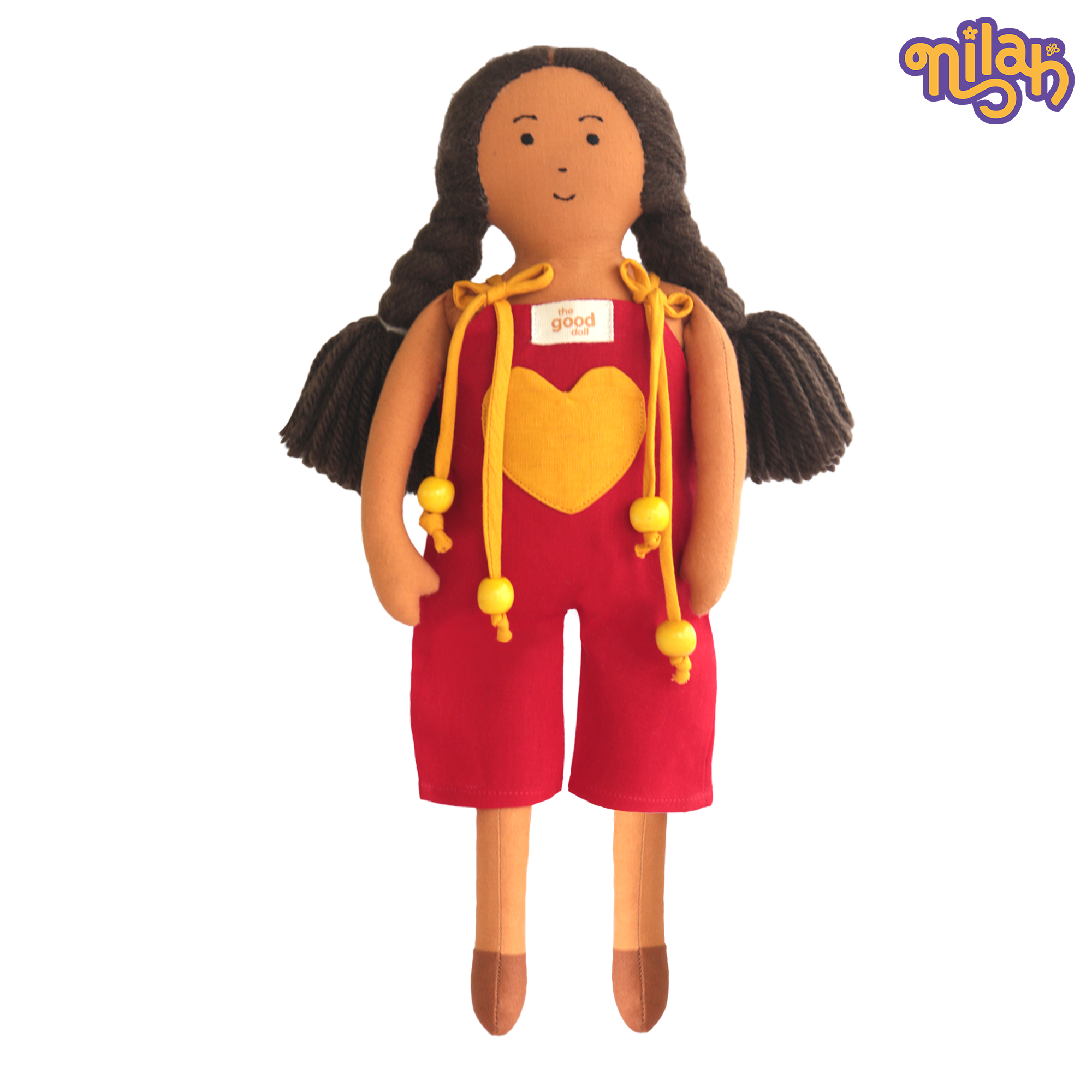 Nilah – Handmade Soft Doll for Kids in Red & Yellow Romper