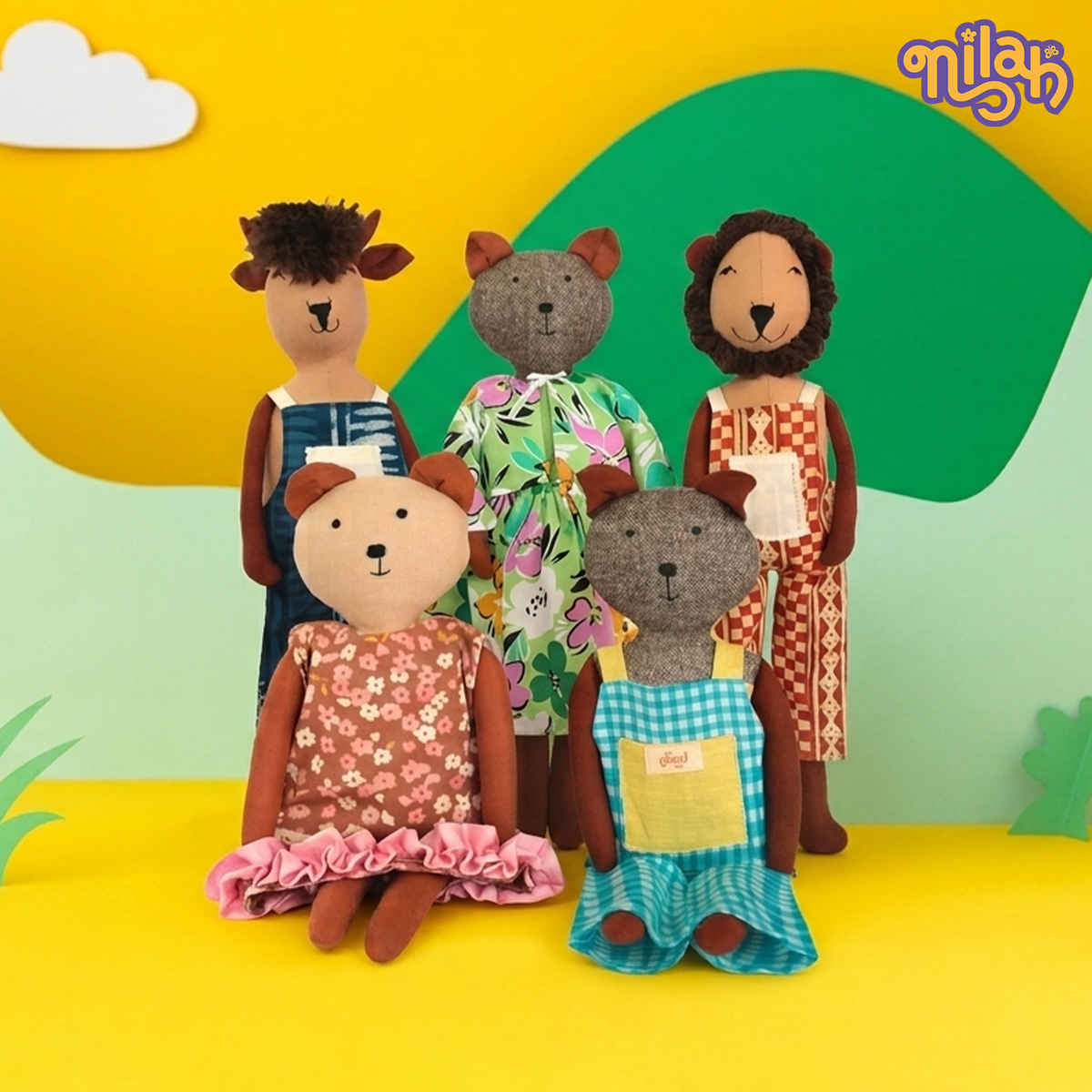Nilah's Friends – Handmade Soft Doll Set (5 Dolls)