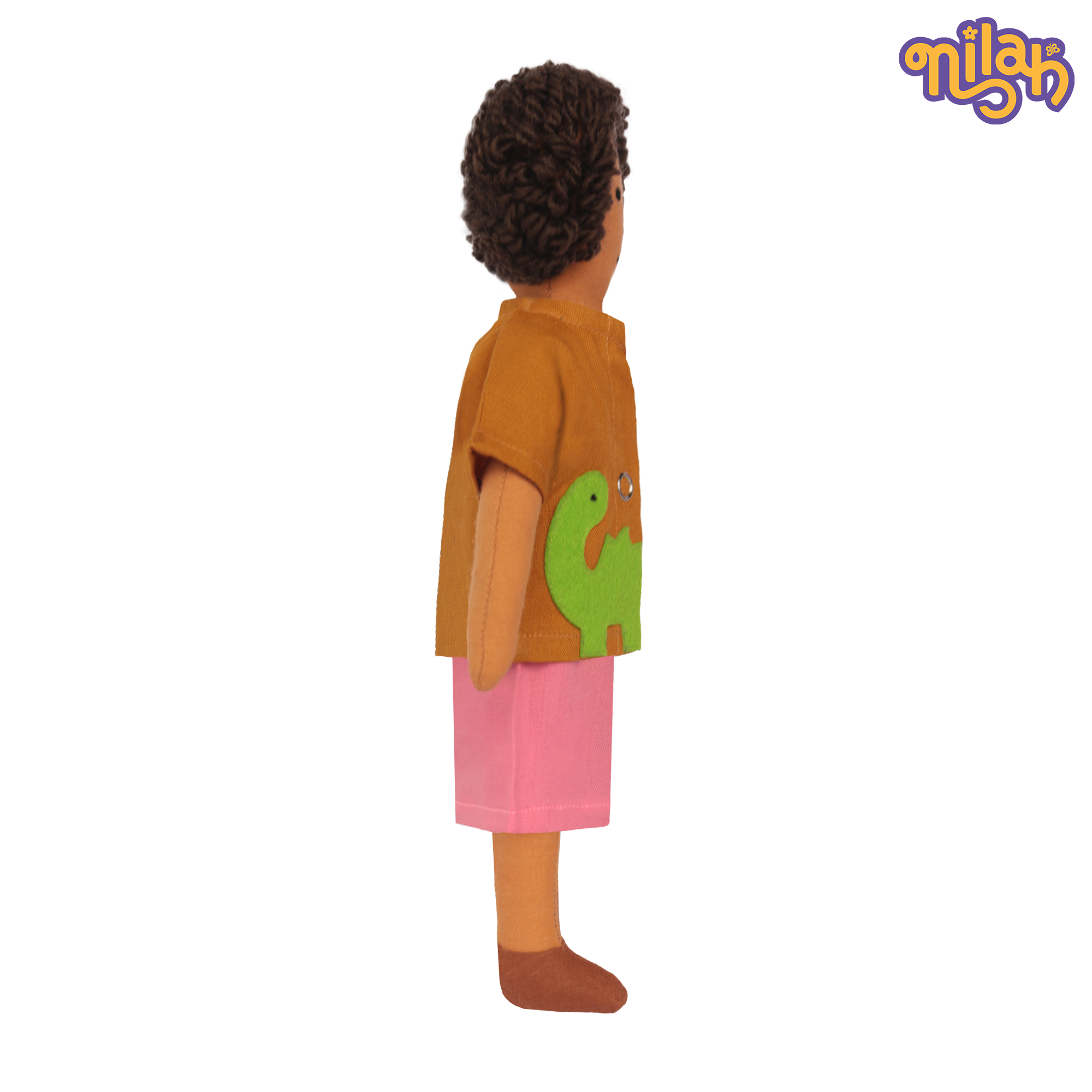 Raagu – Handmade Soft Doll for Kids in Dino Shirt & Pink Shorts