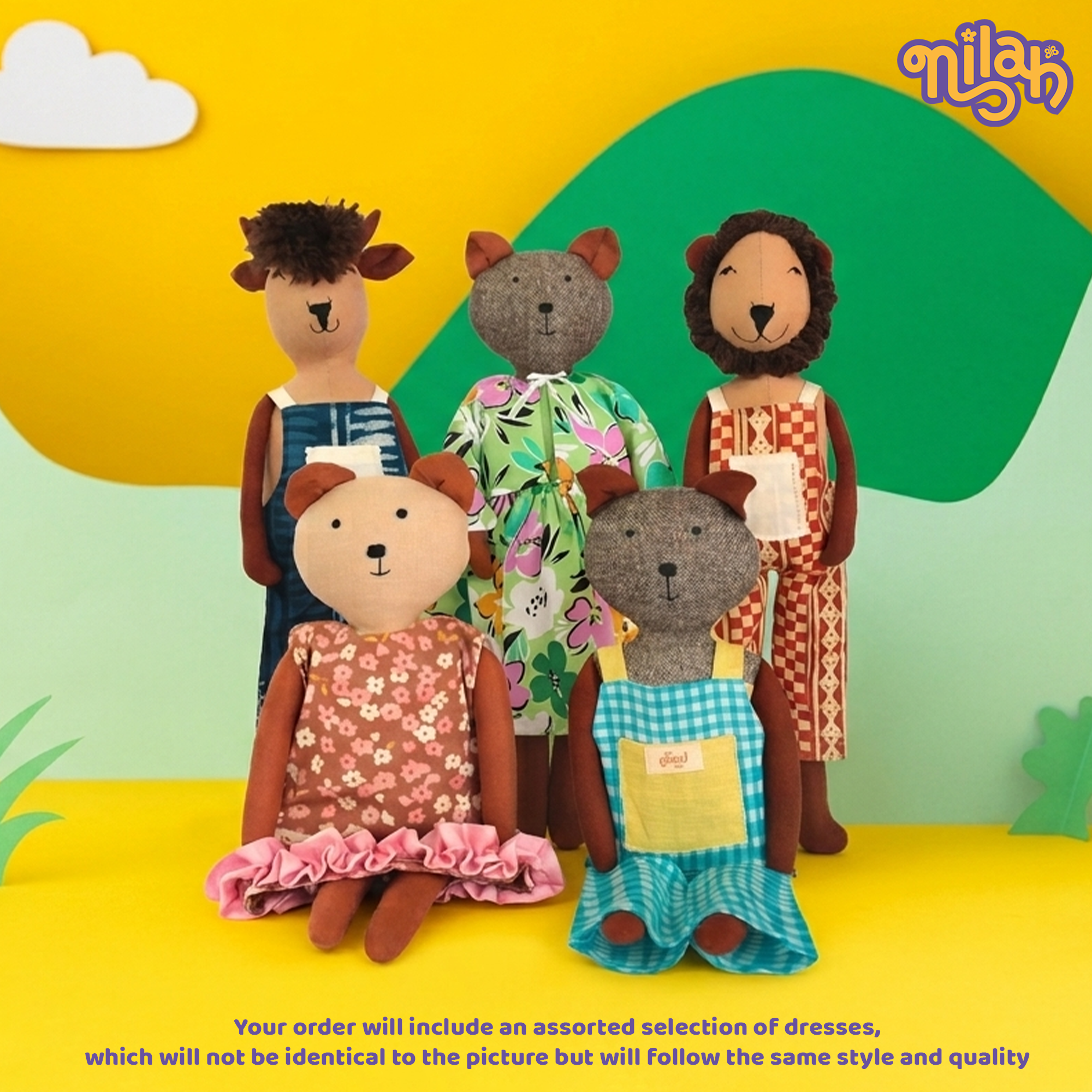 Nilah's Friends – Handmade Soft Doll Set (5 Dolls)