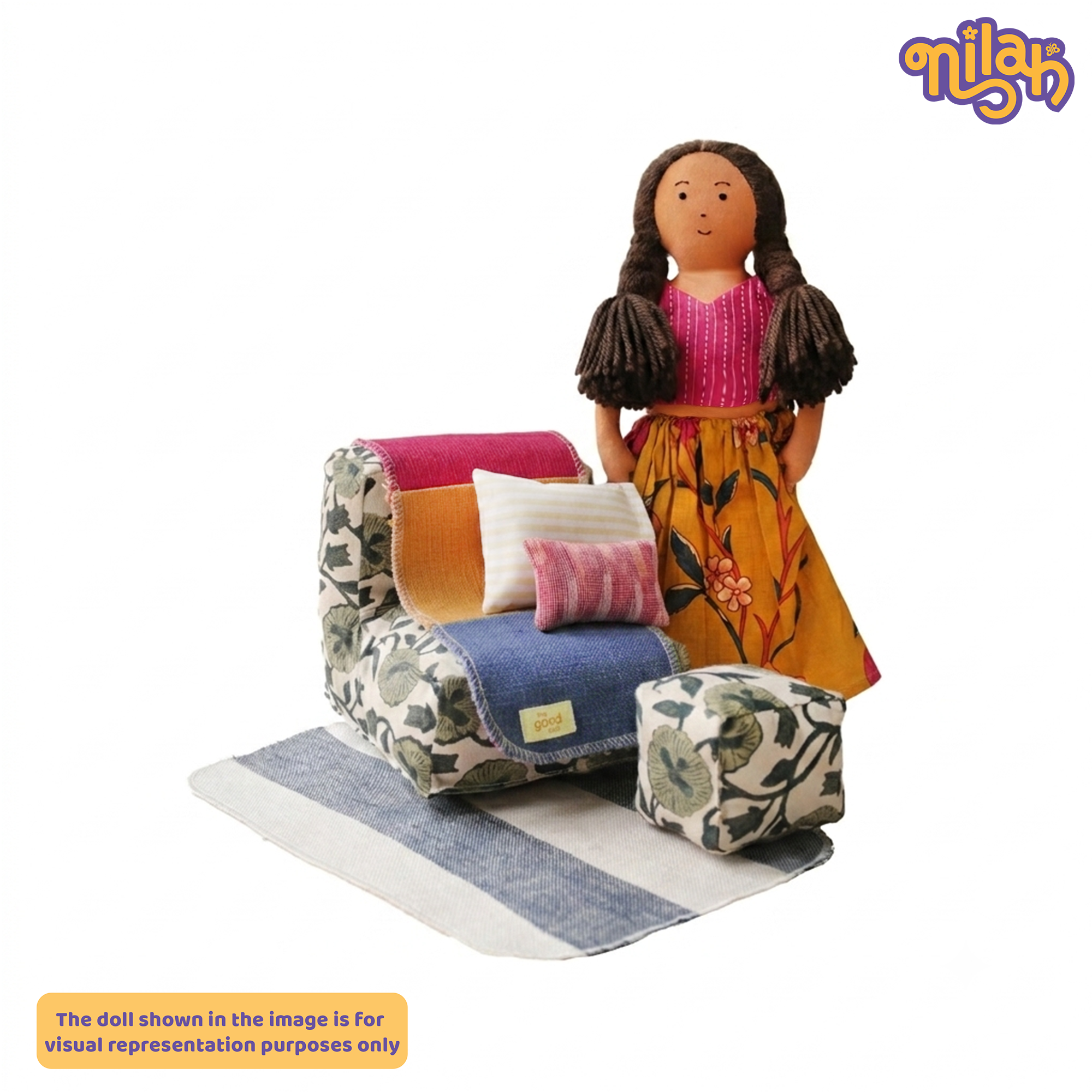 Doll Sofa Set – Handmade Furniture Accessory for Soft Dolls