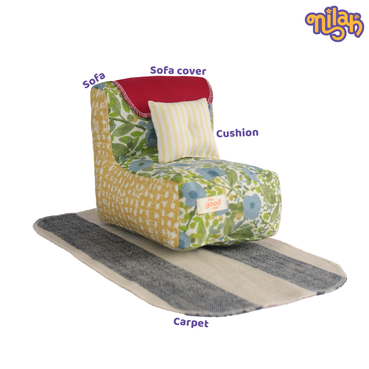 Doll Sofa Set – Handmade Furniture Accessory for Soft Dolls