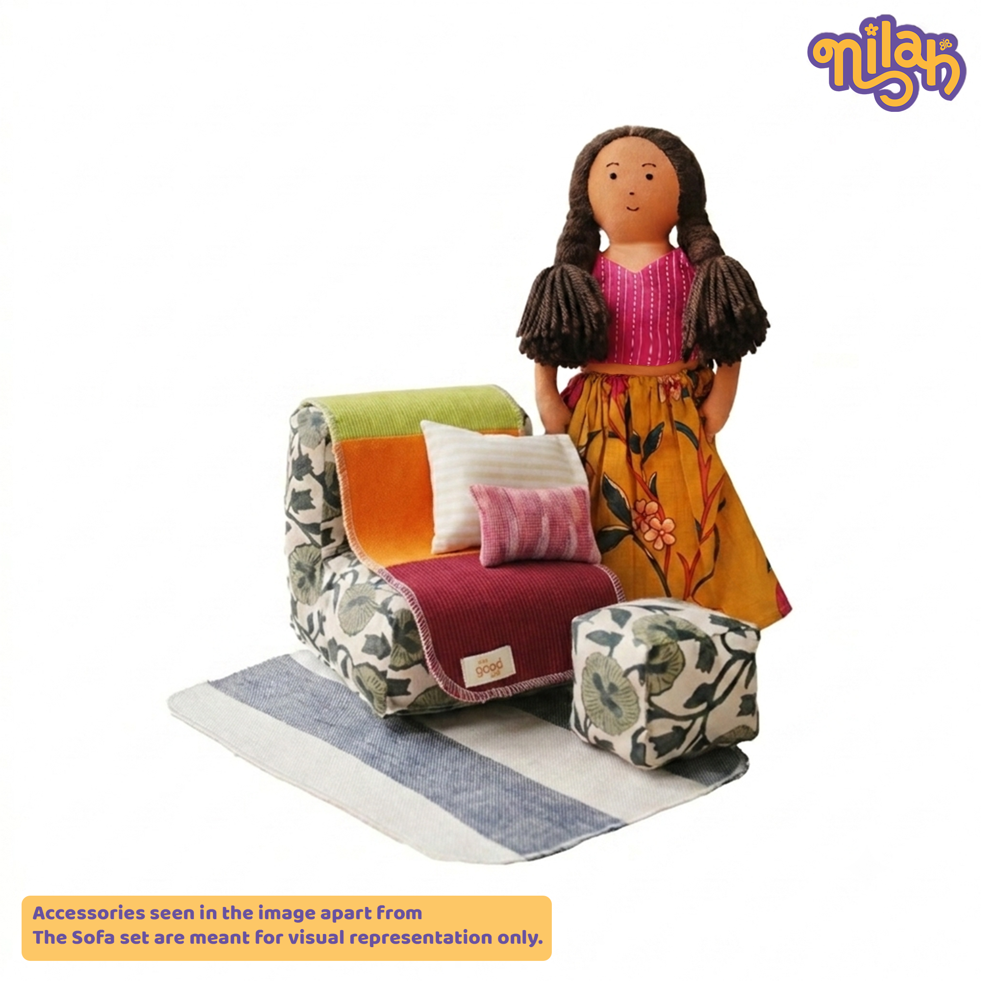Doll Sofa Set – Handmade Furniture Accessory for Soft Dolls