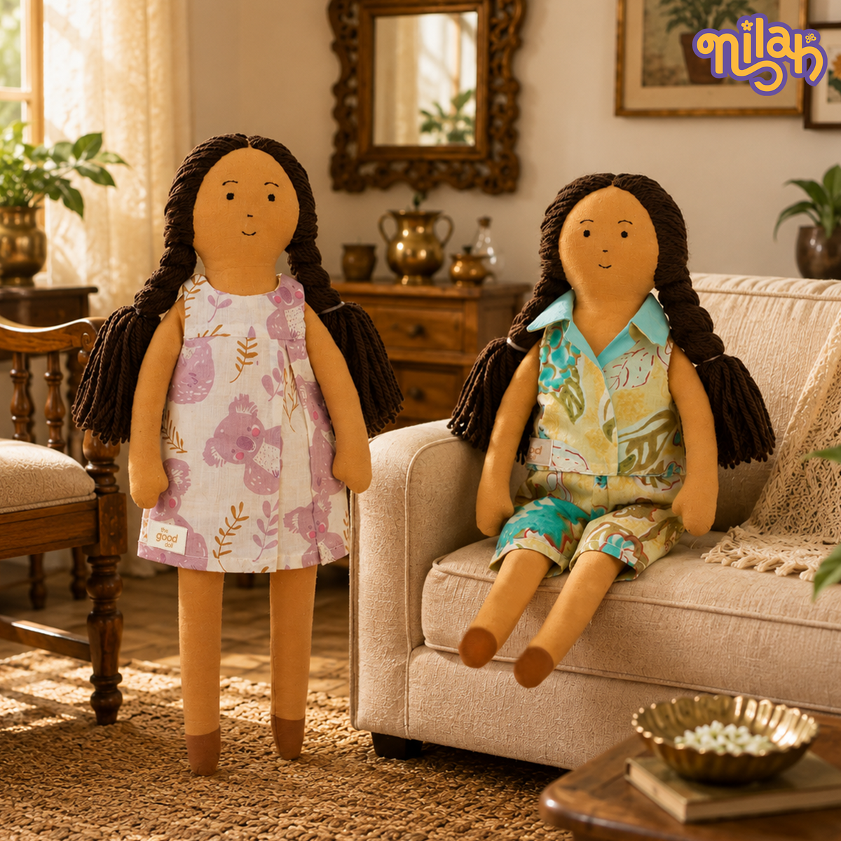 Handmade Dandelion Doll Dress Set - Nilah & Malai