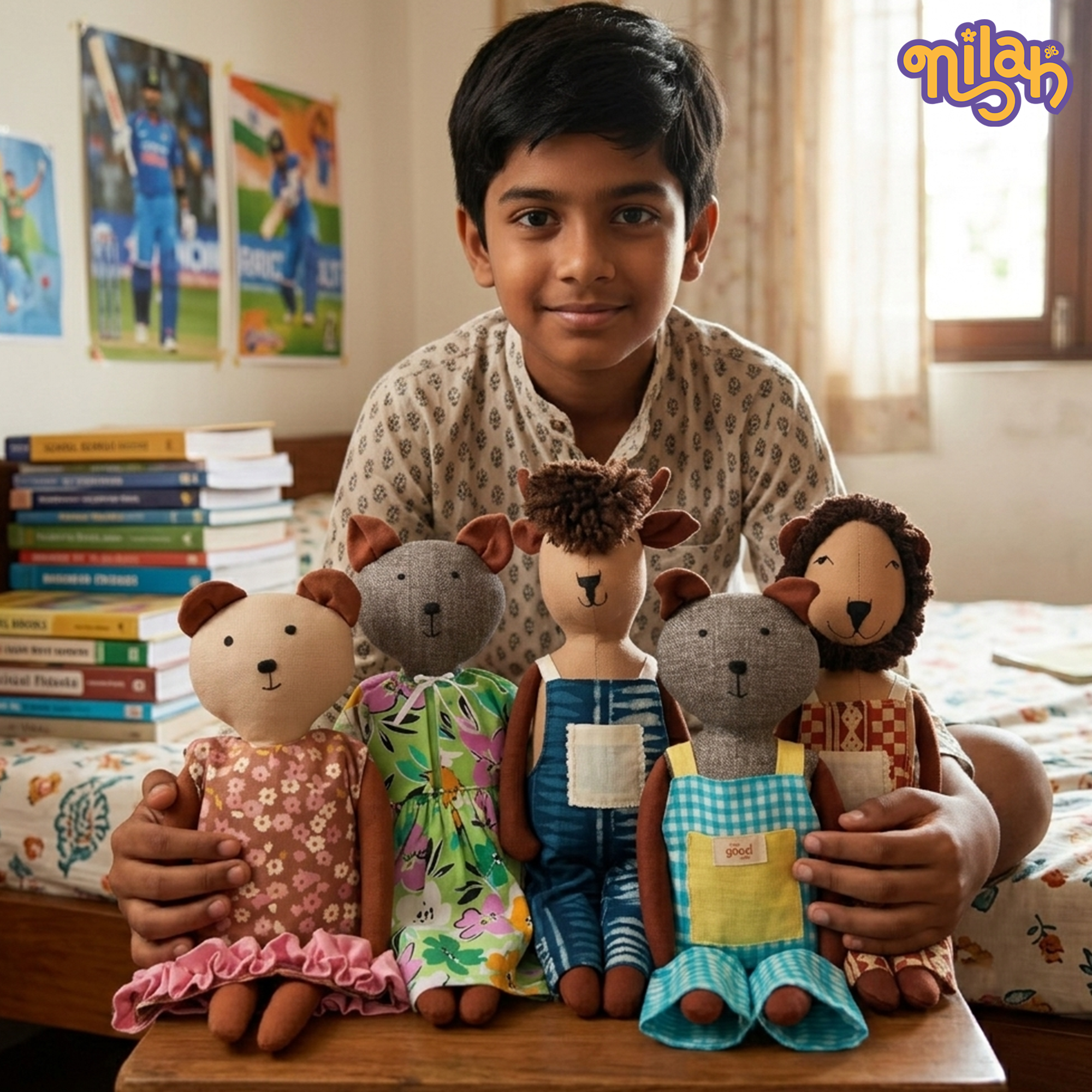 Nilah's Friends – Handmade Soft Doll Set (5 Dolls)
