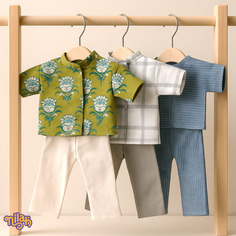 Set of 3- AT - Shirt with Pants & Dungree