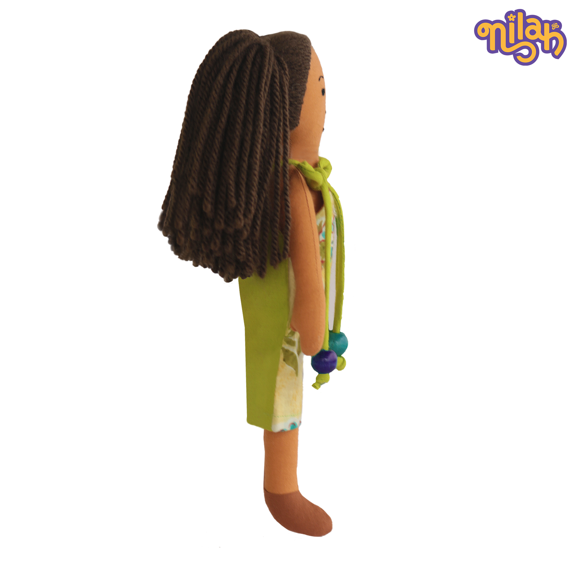 Mira – Handmade Soft Doll for Kids in Yellow & Teal Romper