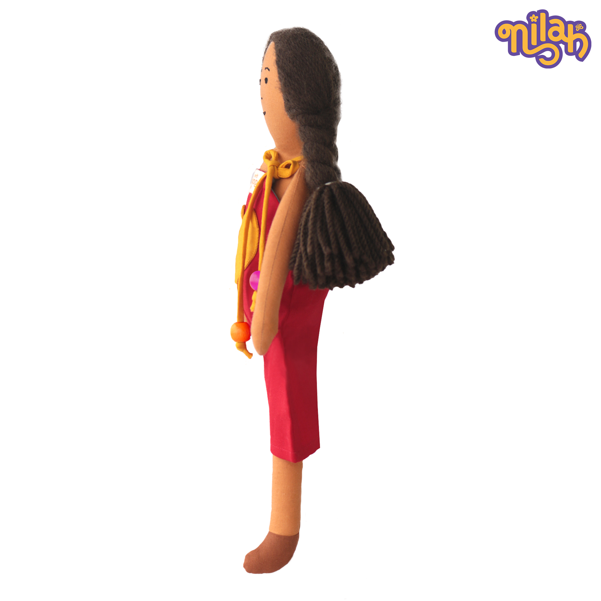 Nilah – Handmade Soft Doll for Kids in Red & Yellow Romper