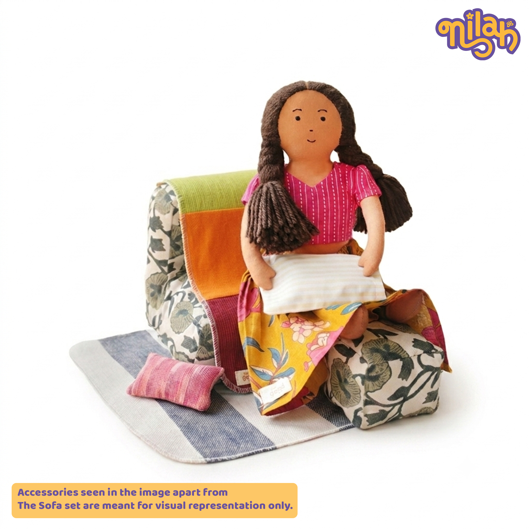 Doll Sofa Set – Handmade Furniture Accessory for Soft Dolls