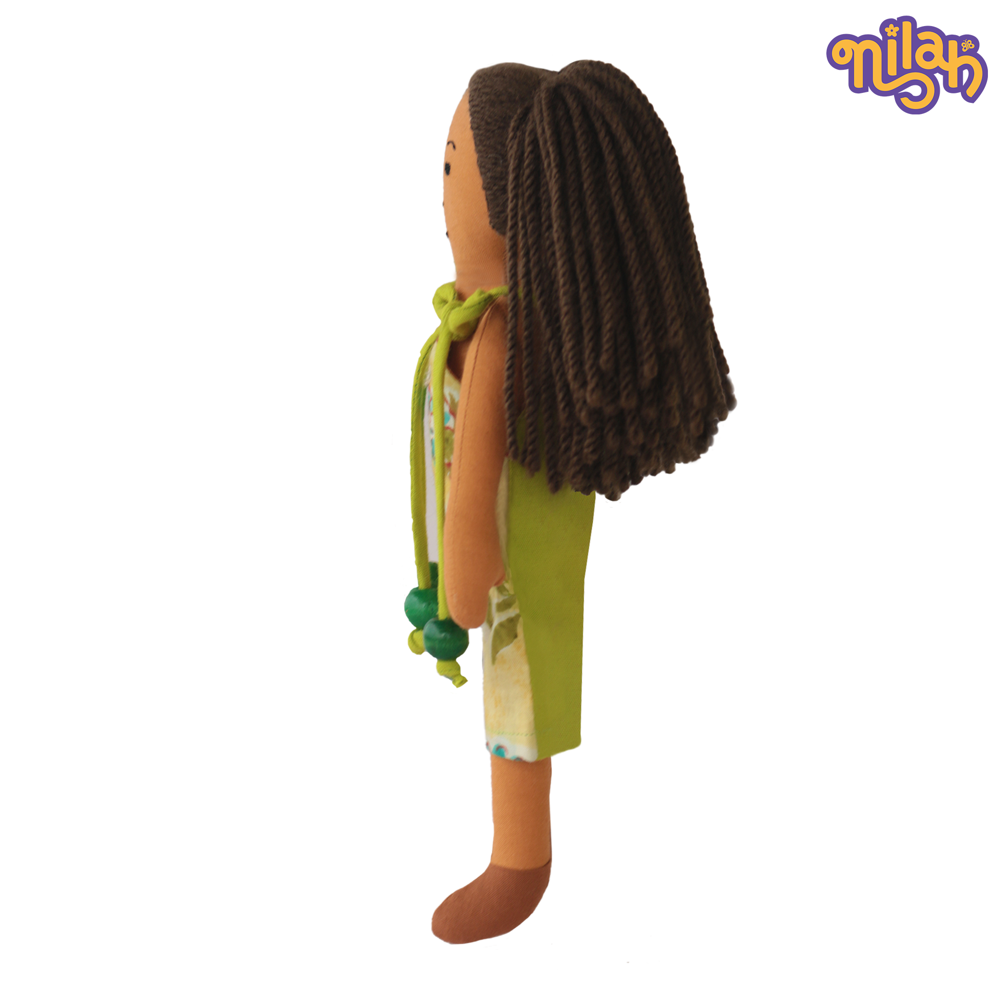 Mira – Handmade Soft Doll for Kids in Yellow & Teal Romper