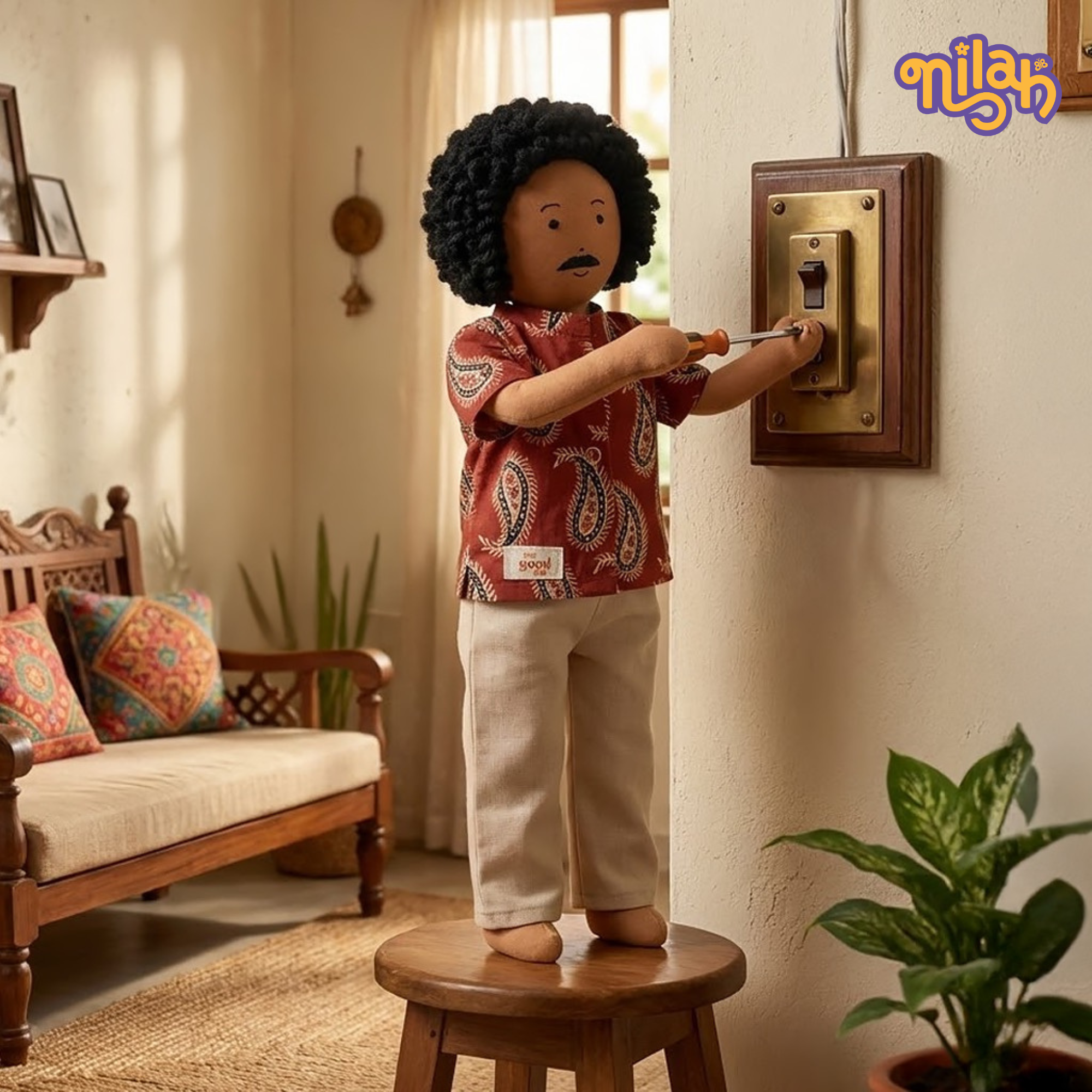 Appa fixing the light switch