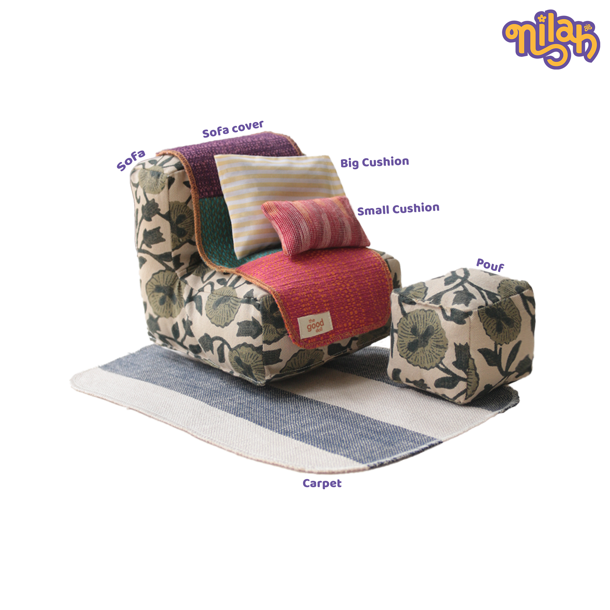 Doll Sofa Set – Handmade Furniture Accessory for Soft Dolls